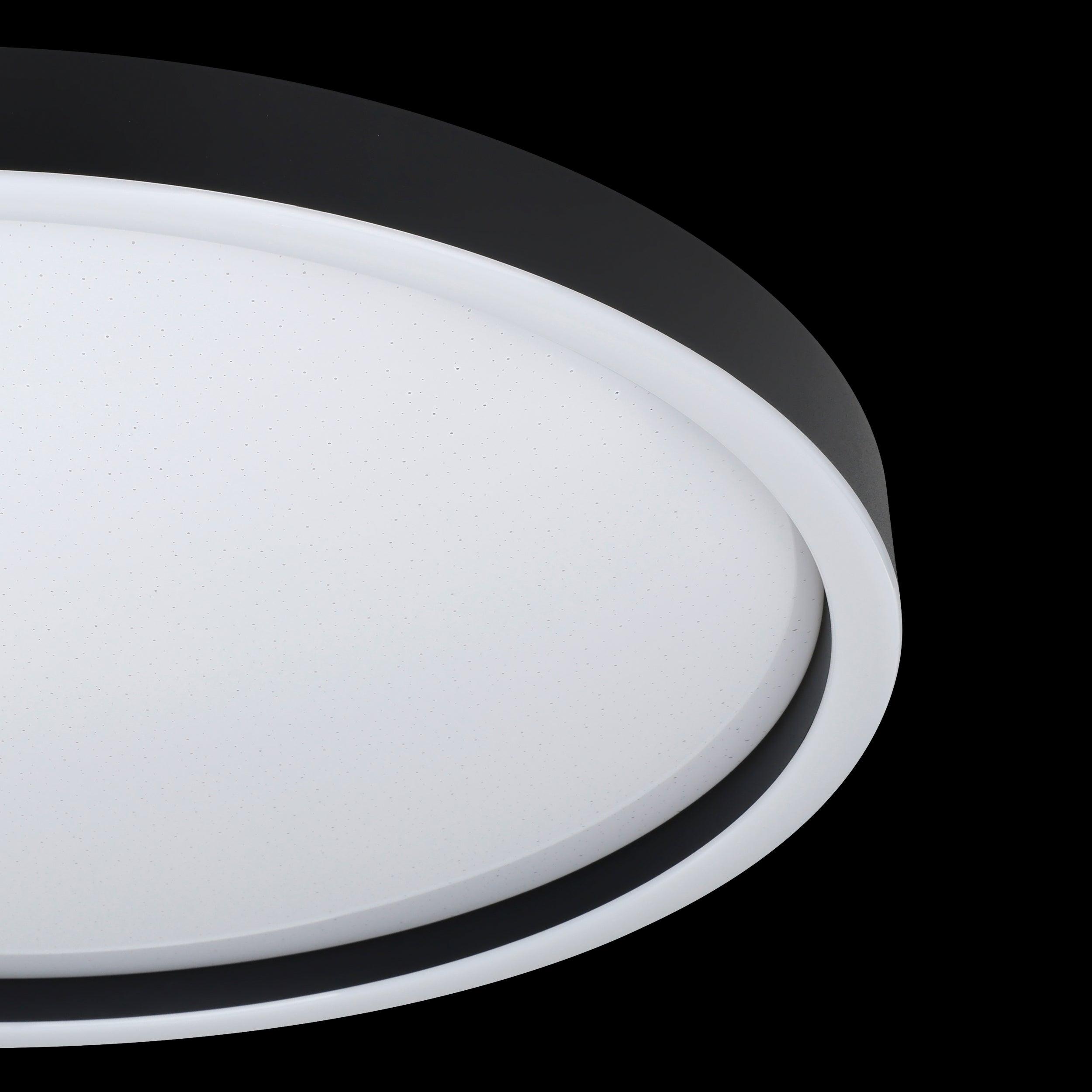 Eglo Connect Montemorelos Z Smart LED Ceiling Light 22.4 Inch Black Flush Mount - Modern Lighting for Bedroom, Living Room & Kitchen
