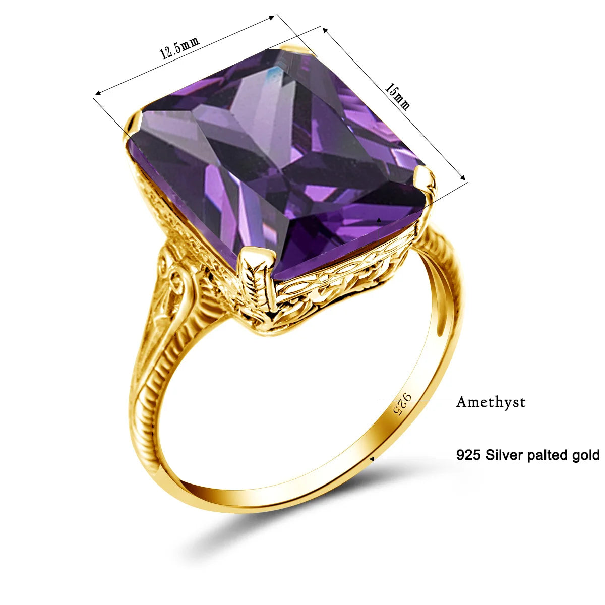 Dream Ring for Women - Elegant Gold Plated Cubic Zirconia Wedding Band - Perfect for Engagement, Anniversary & Special Occasions