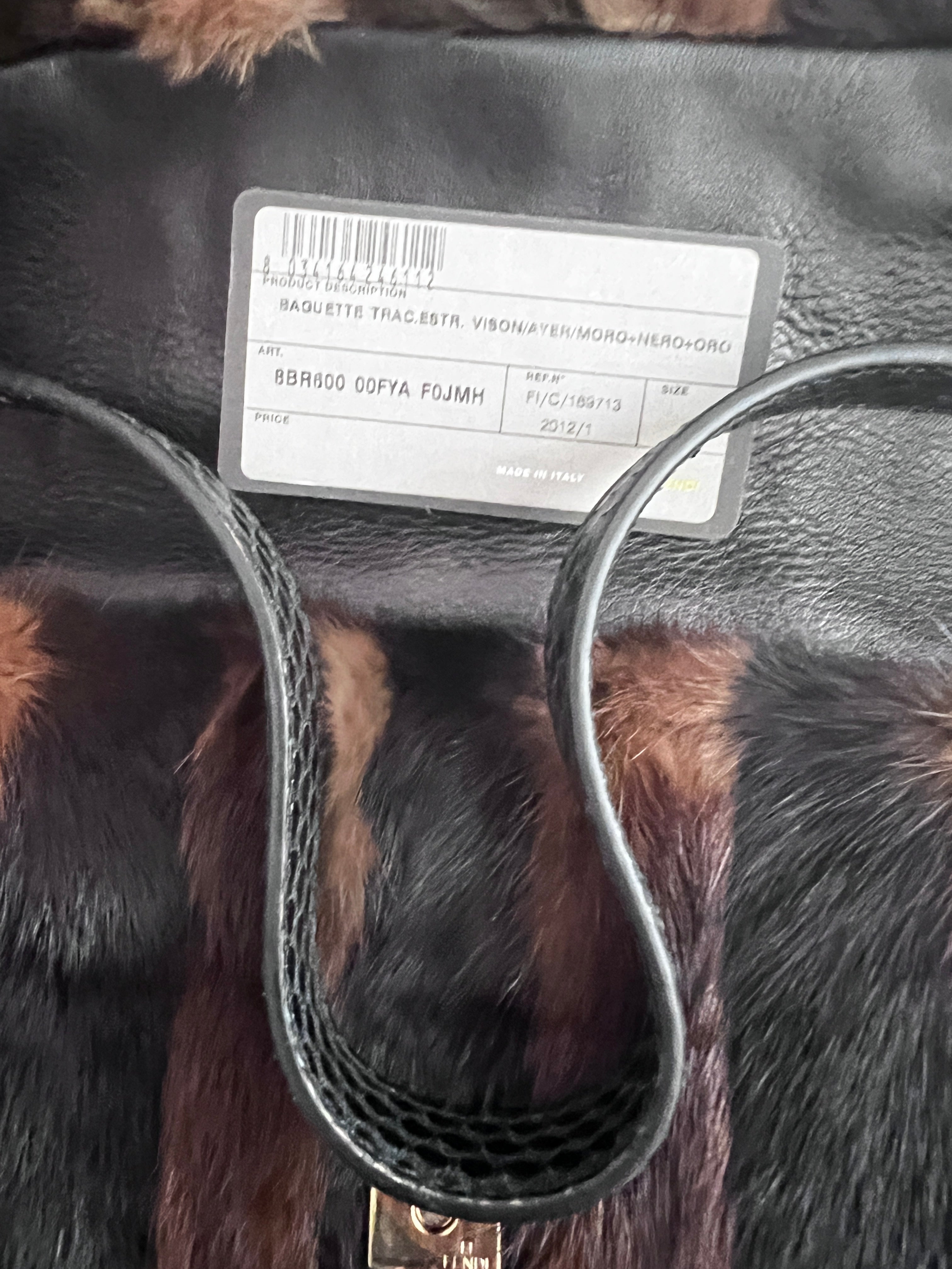 Fendi Mink Stripes Baguette Bag - Luxury Designer Crossbody Purse for Women | Perfect for Evening Parties, Date Nights & Special Occasions