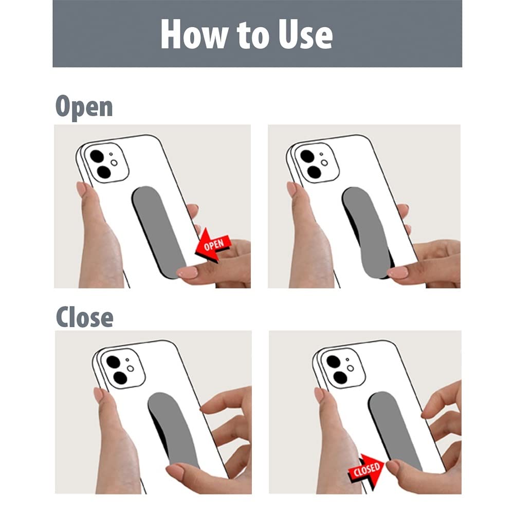Momostick Flatstick - Slim Finger Grip Strap Holder & Phone Stand for iPhone, Samsung & Most Smartphones | Selfie Grip with Glitter Aurora Design | Perfect for One-Handed Use, Travel & Social Media Photography