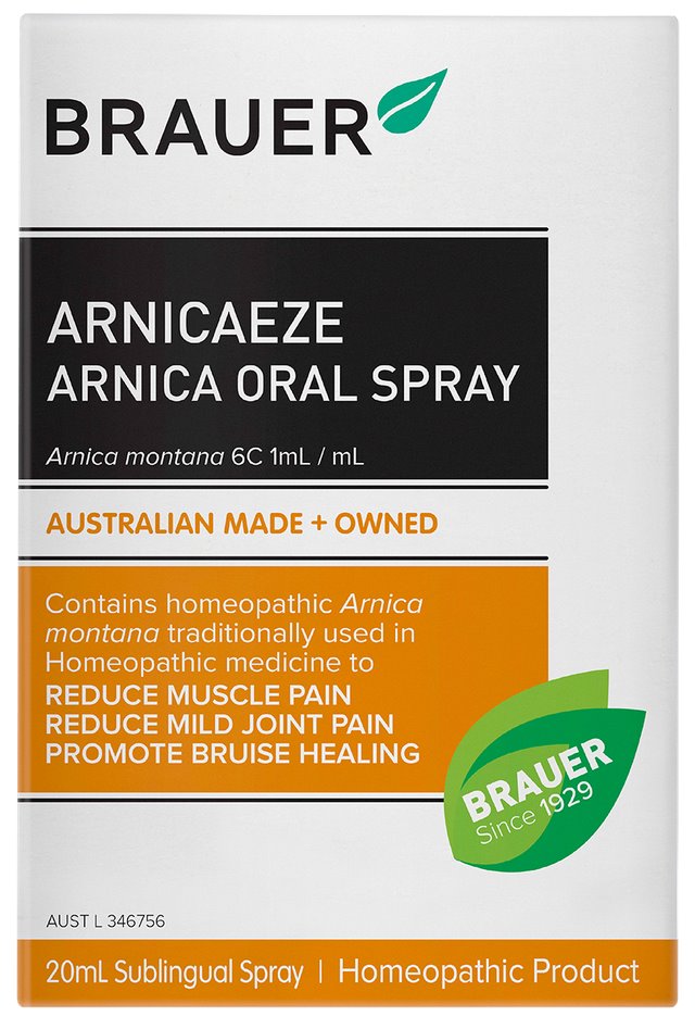 Brauer Arnicaeze Arnica Oral Spray - Natural Pain Relief for Muscle & Joint Discomfort | Fast-Acting Homeopathic Remedy for Post-Workout Recovery & Daily Aches