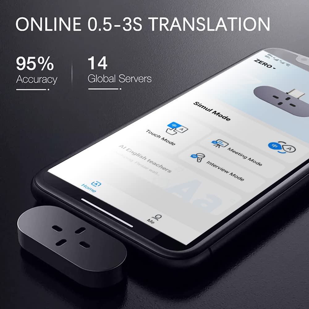Timekettle Zero Language Translator Device - 40 Languages & 93 Accents Support | Compact Voice Translator & Recorder | Perfect for Travel, Business Meetings & Language Learning | Android Compatible (Not for iPhone15)