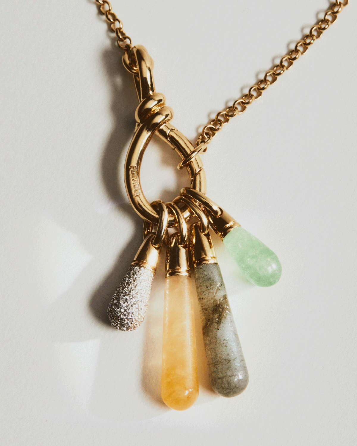GRID 2 Yellow Aventurine Large Drop Pendant Necklace - Elegant Crystal Jewelry for Women, Perfect for Everyday Wear & Special Occasions