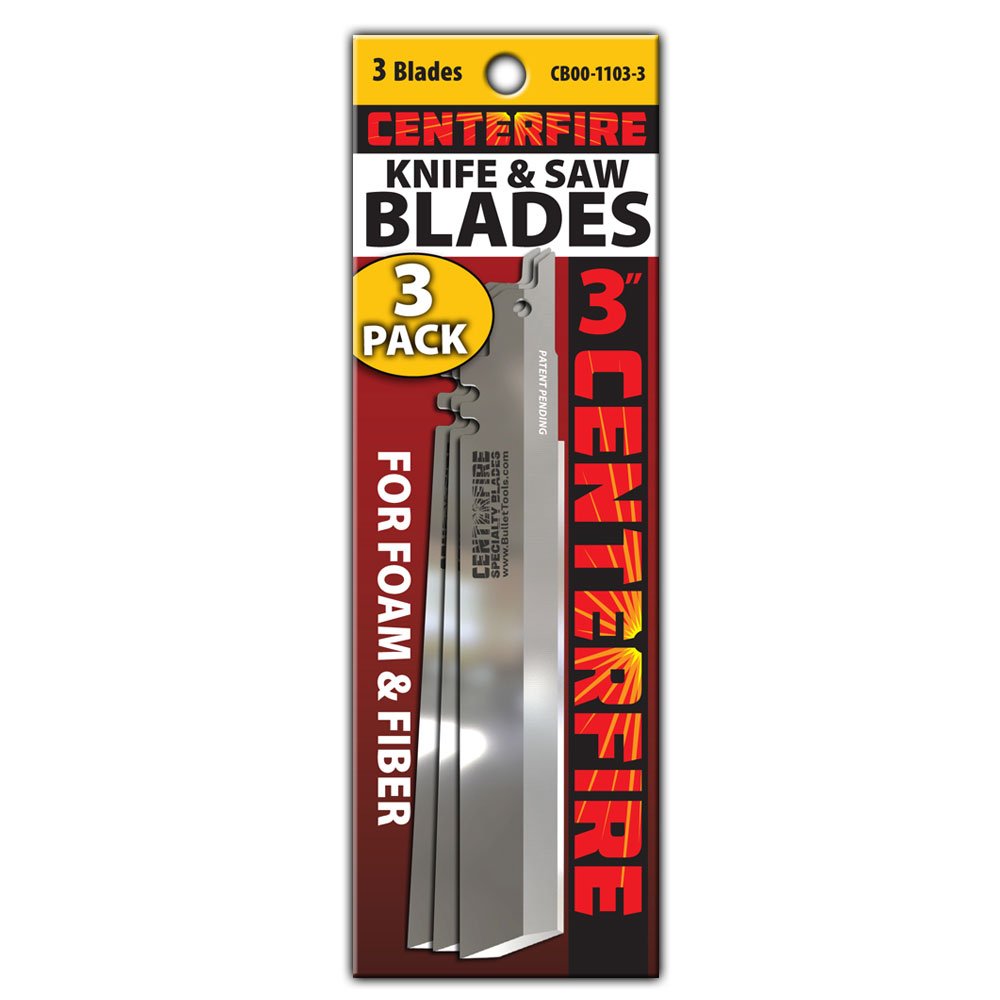 CenterFire 3-Inch Knife and Saw Blade 3-Pack (0.2 lbs) - Multi-Purpose Survival Tool for Camping, Hunting & Outdoor Adventures - CB00-1103-3
