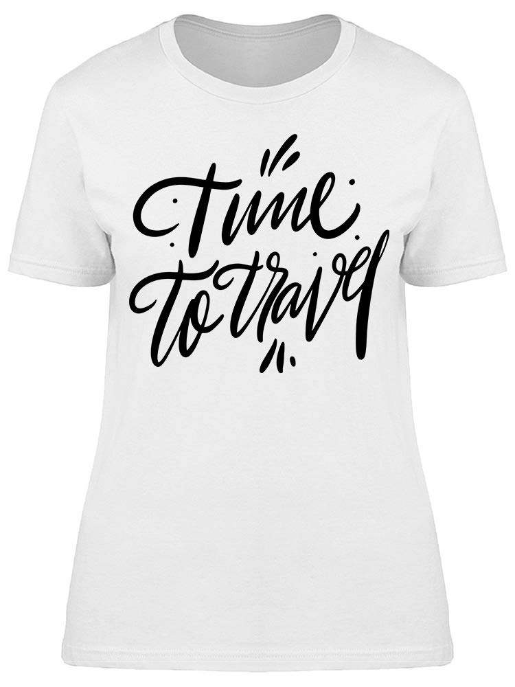 Smartprints 'Time to Travel' Graphic Tee for Women - Trendy Vacation T-Shirt for Travel Lovers, Road Trips & Adventure Outfits