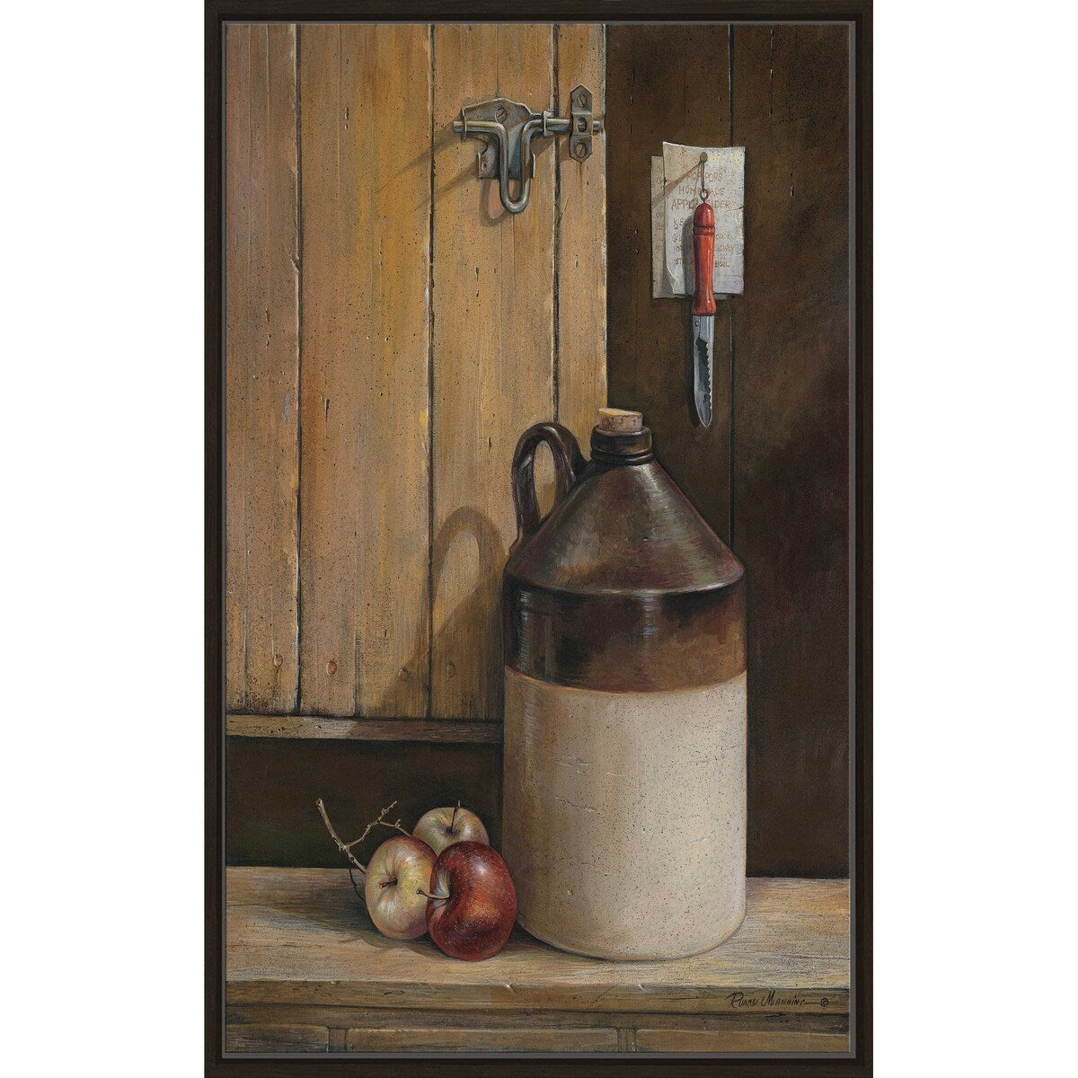 Ruane Manning Apple Cider Print on Floating Canvas Wall Art - Perfect for Kitchen Decor, Dining Room, and Farmhouse Style Home