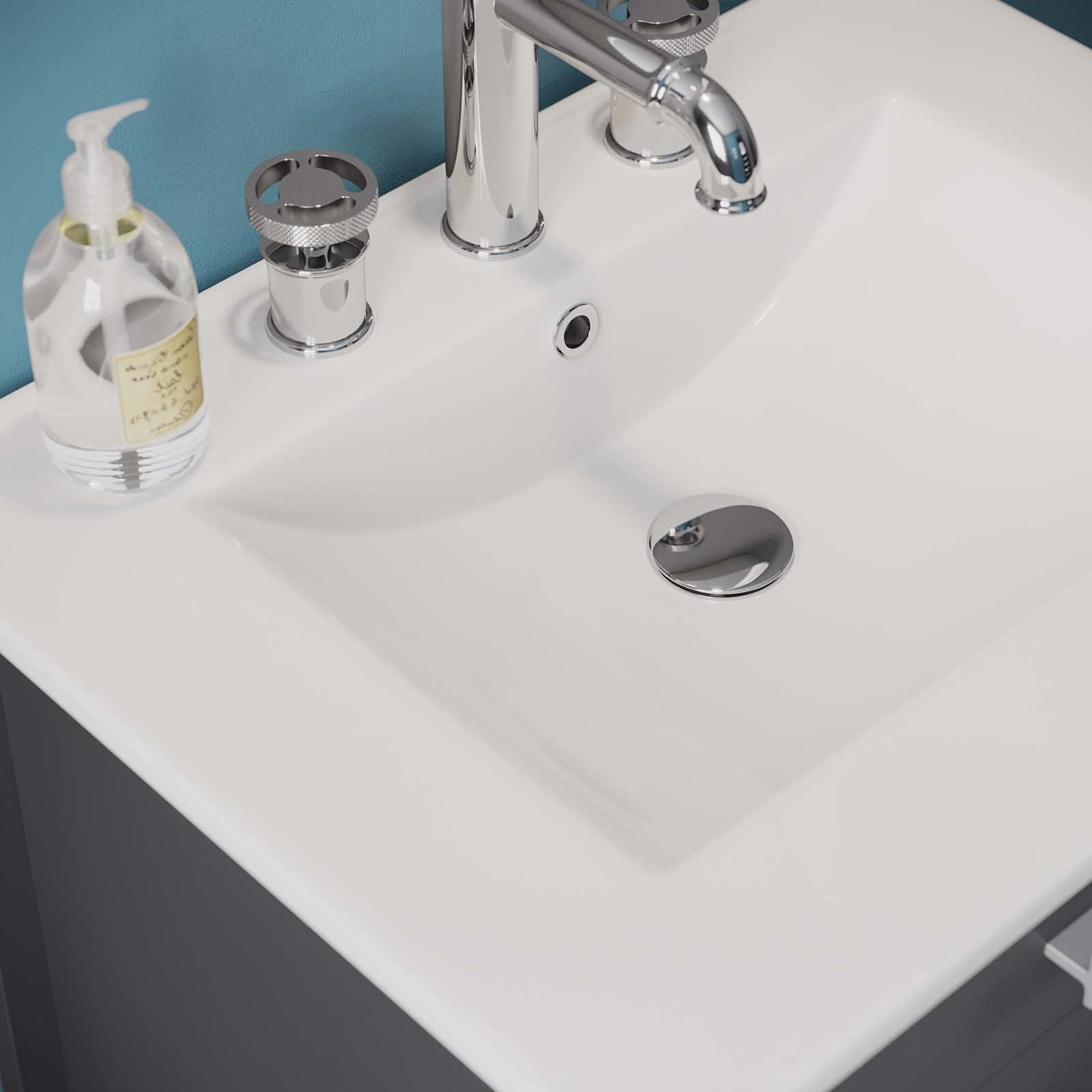 Modern Wood Sink Vanity Cabinet in Grey, White - Contemporary Bathroom Storage for Hotel, Bedroom & Master Suite - Perfect for Small Spaces & Luxurious Bathroom Upgrades