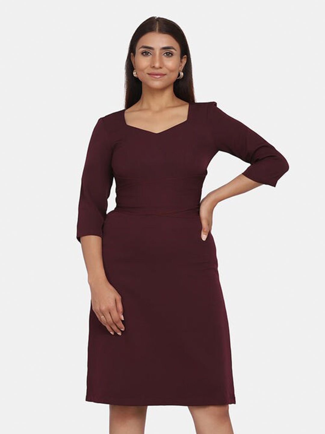 Elegant Jewel Neckline A-Line Evening Dress in Wine Red - Perfect for Prom, Wedding, and Formal Events