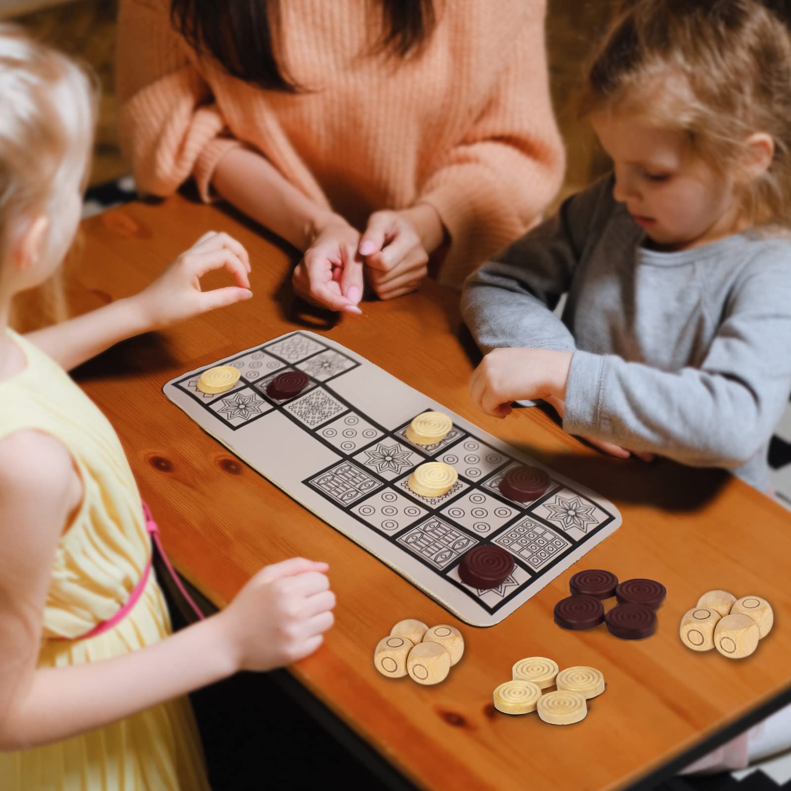 Ancient Strategy Board Game Set - Royal Game of Ur & Senet with 8 Wooden Dice, 14 Game Pieces & Instructions | Perfect for Family Game Night, History Enthusiasts & Educational Play