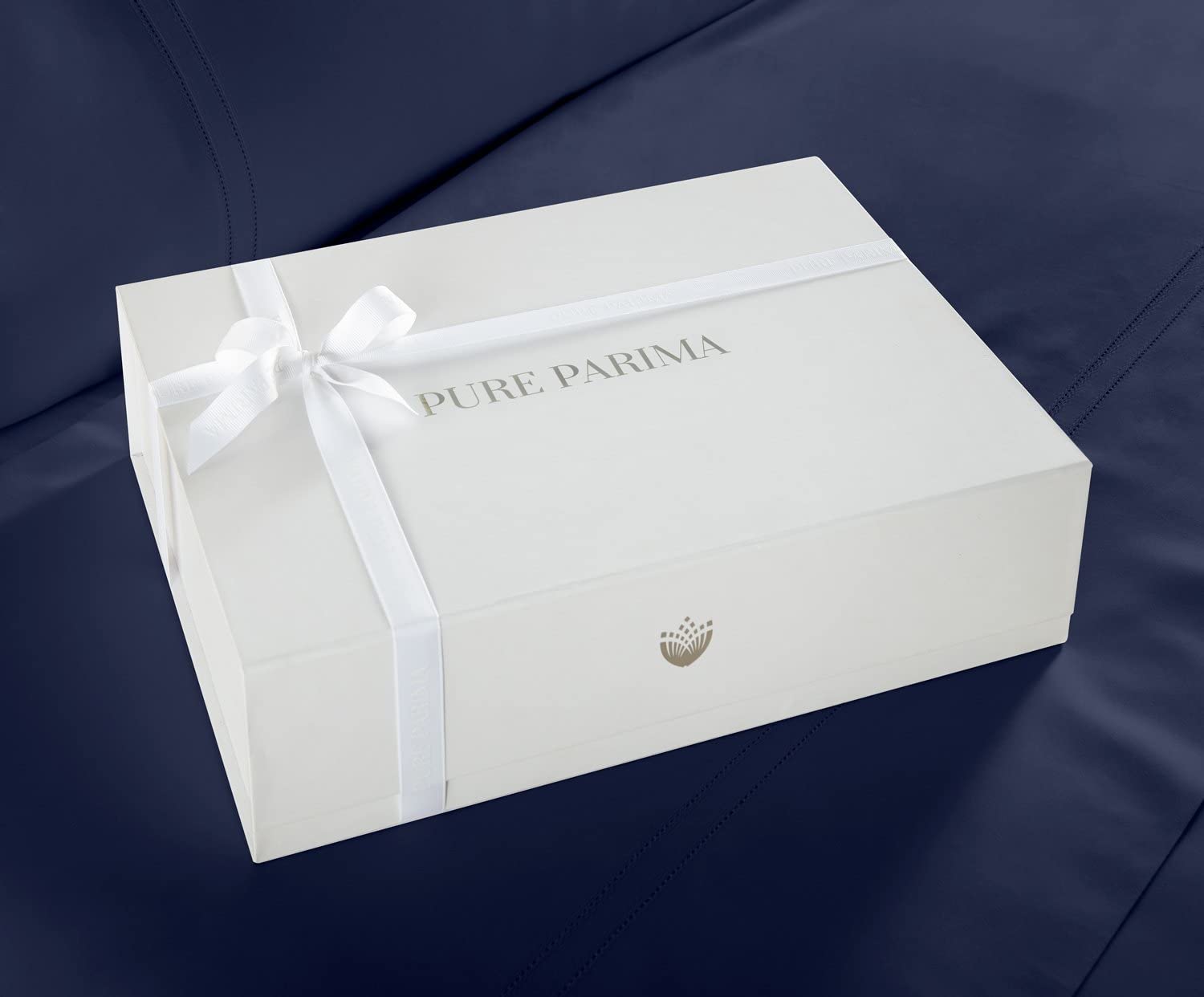 Pure Parima Luxury 100% CEA Certified Egyptian Cotton Sheet Set - Extra-Long Staple, Cooling & Breathable King Size Bedding with Flat Sheet, Fitted Sheet & 2 Pillowcases (Midnight Blue) - Ultra Soft for All-Season Comfort in Master Bedroom or Guest Room