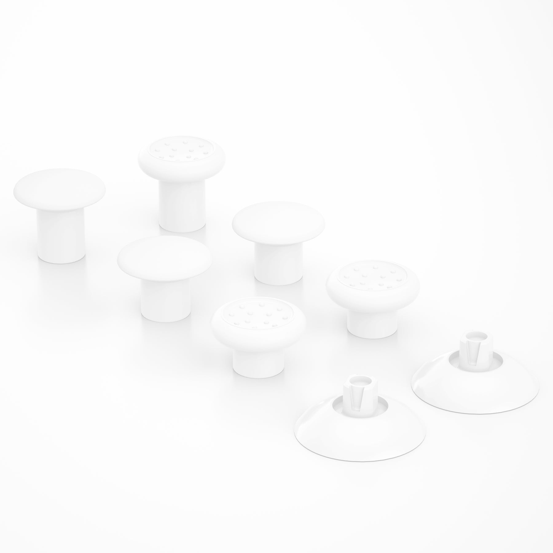 eXtremeRate White Interchangeable Ergonomic Thumbsticks for PS4 Slim/PS4 Pro/PS5 Controller - 3 Height Adjustable Domed & Concave Joystick Grips (P4J1102) | Enhanced Gaming Comfort for FPS, Racing & Action Games