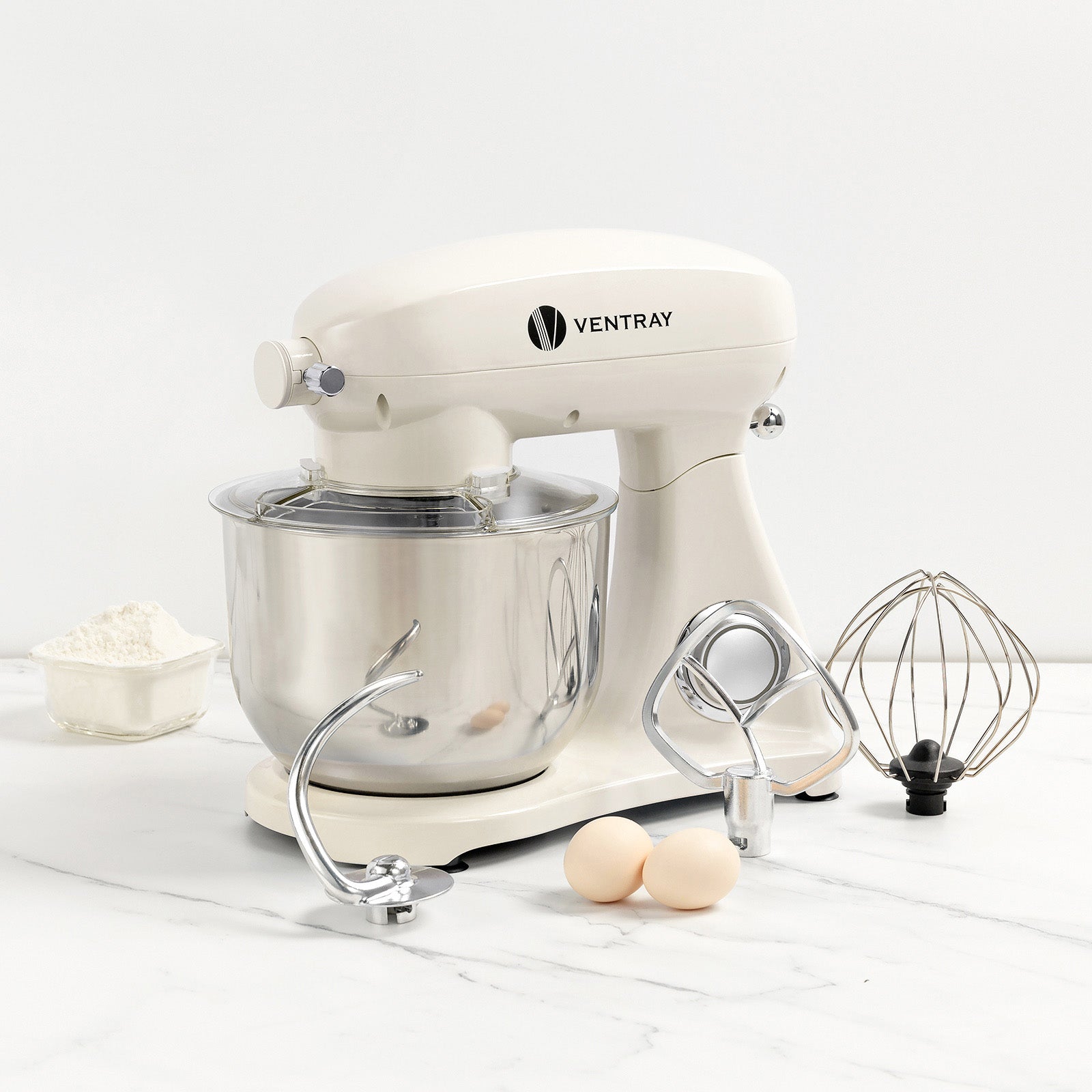 SM600 Tilt Head Stand Mixer with 5 Attachments - Powerful 600W Kitchen Mixer for Baking, Dough Kneading & Whipping - Perfect for Home Bakers & Professional Chefs