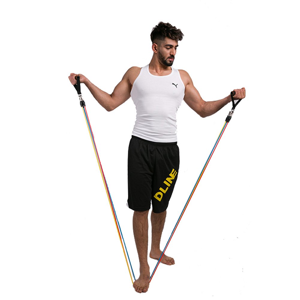 ELEOPTION 5-Piece Resistance Band Set with Door Anchor, Handles & Ankle Straps - Strength Training Bands for Arms, Shoulders, Yoga, Physical Therapy - Portable Workout Equipment for Home Gym, Travel & Fitness