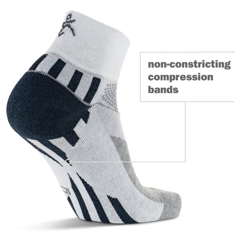 Balega Enduro Quarter V Tech Running Socks - White - Cushioned & Breathable for Marathon, Trail & Long Distance Running
