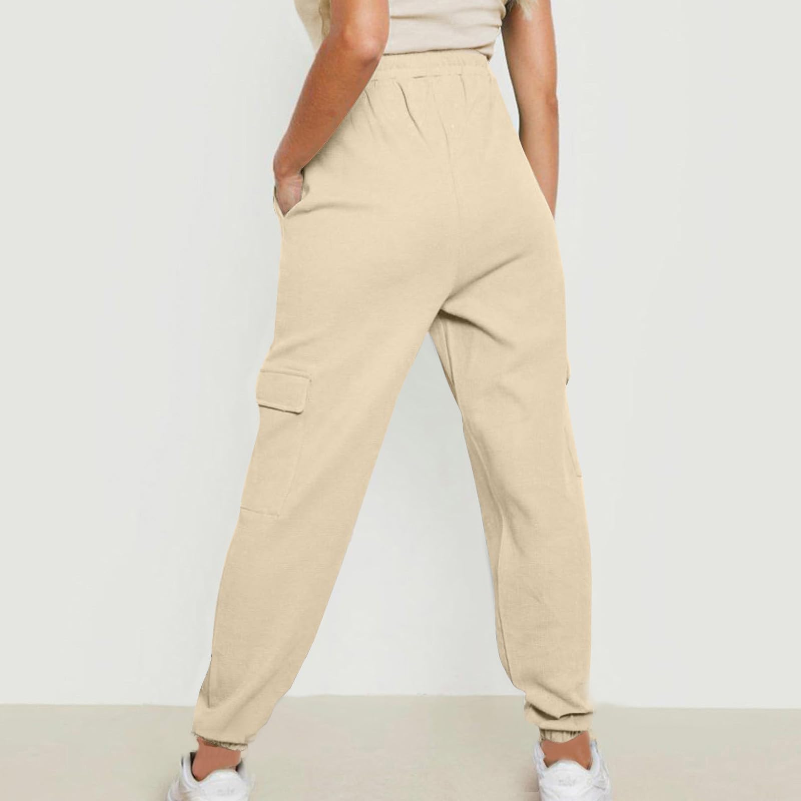 Women's Baggy Cargo Sweatpants - Elastic Waist Loose Fit Joggers with Trendy Heart Print | Y2K Streetwear Casual Pants for Workout, Lounge & Street Style Fashion