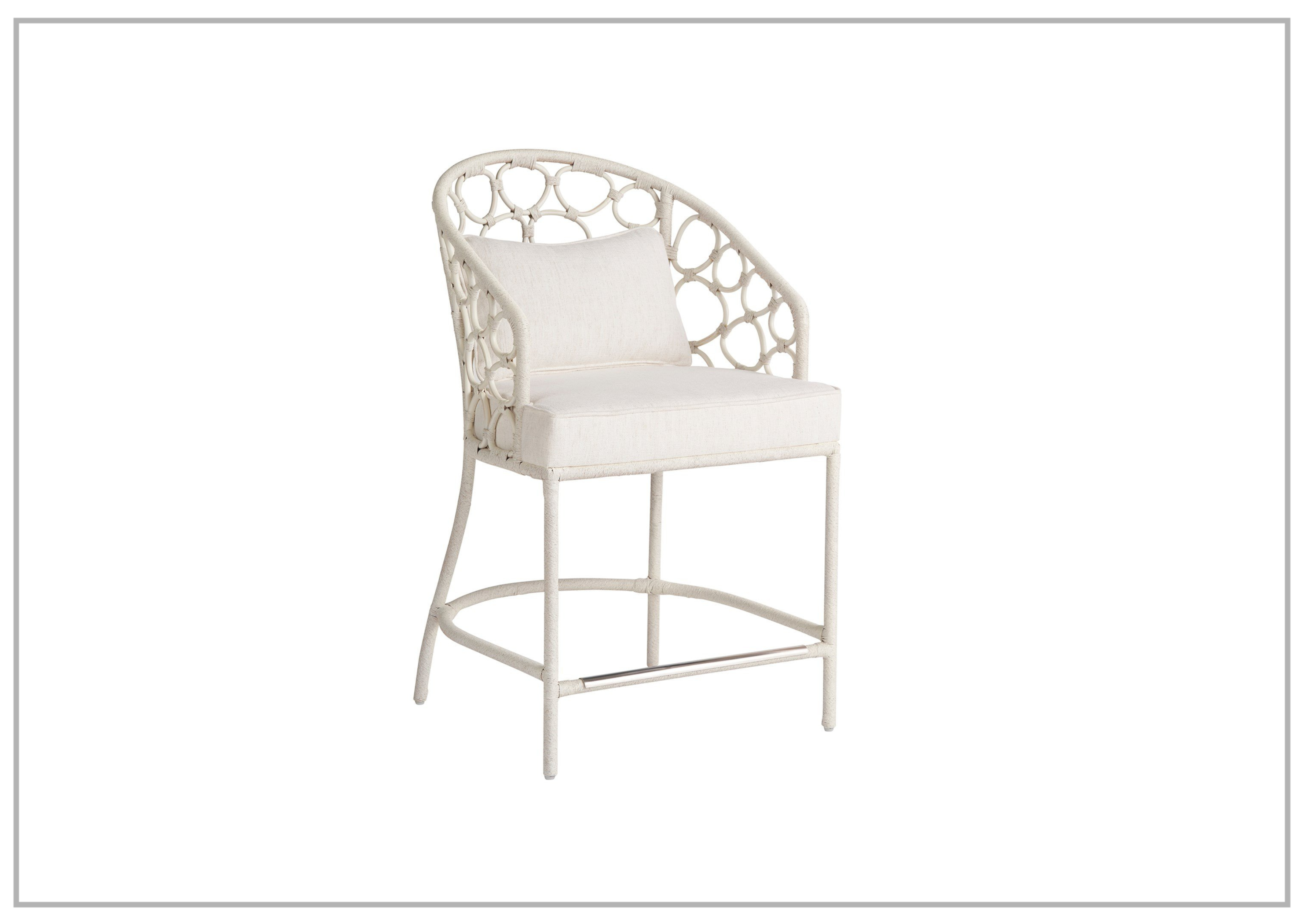 Universal Rattan Counter Stool - Pebble Weave Rectangular Bar Chair for Kitchen Island, Breakfast Nook & Outdoor Patio Seating