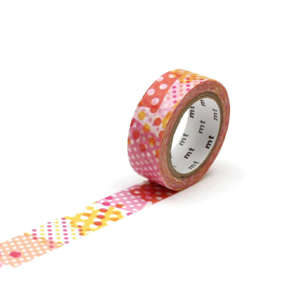 Negapoji Dot Pink Washi Tape Single Roll - Decorative Japanese Paper Tape for Scrapbooking, Journaling, DIY Crafts & Gift Wrapping