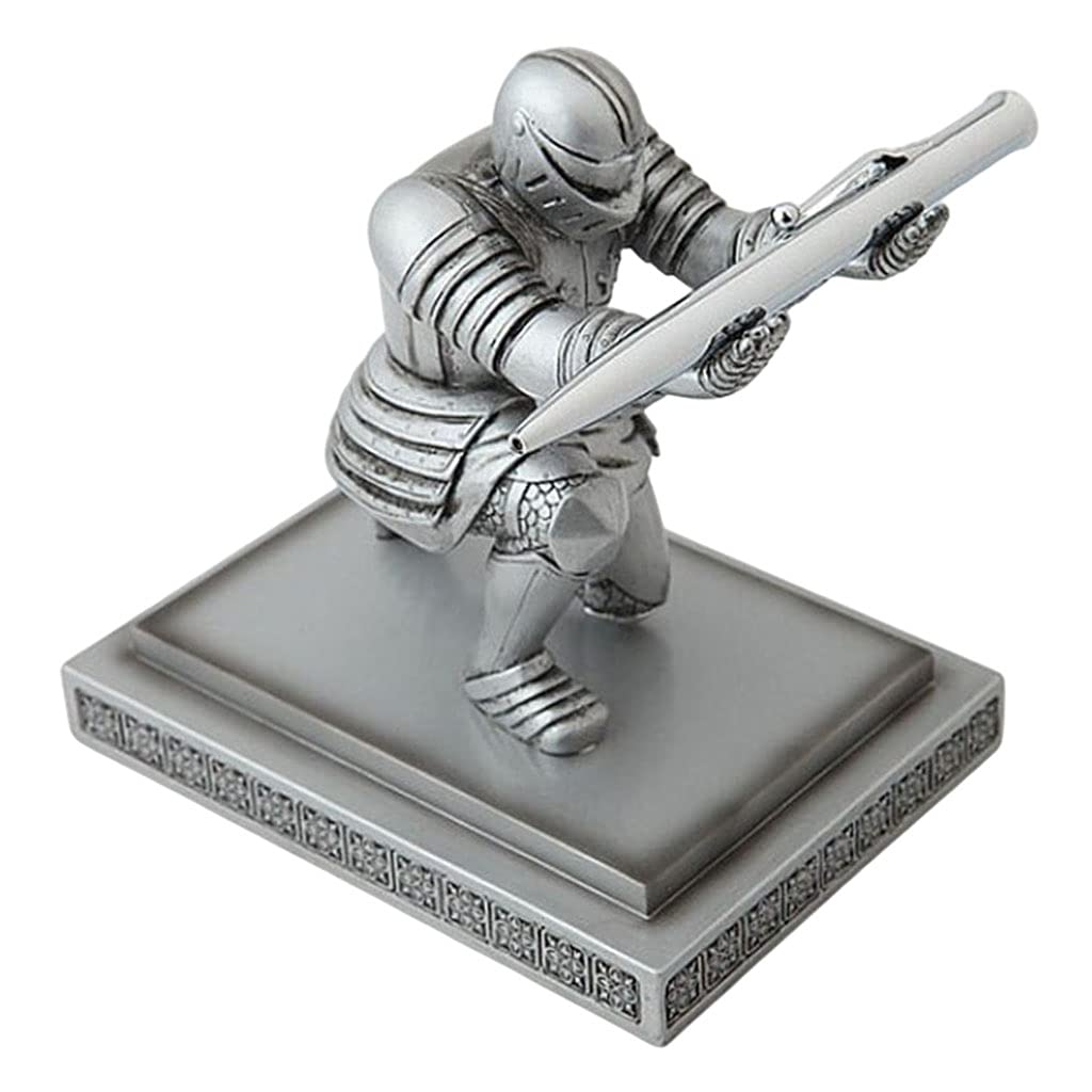Creative Knight Pen Holder - Resin Desk Organizer for Fountain Pens & Makeup Brushes | Office & Study Decor