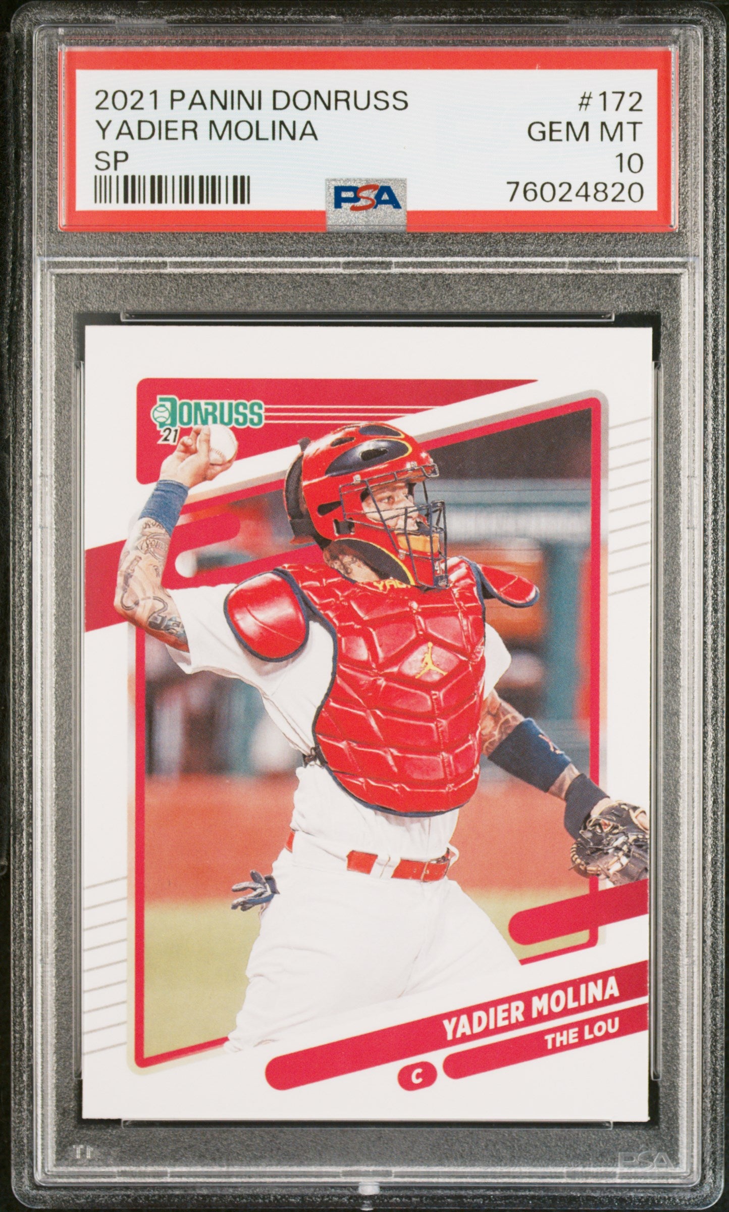 2021 Panini Donruss Yadier Molina SP #172 PSA 10 Gem Mint Baseball Card - Perfect for Collectors, Investors & Sports Memorabilia Enthusiasts