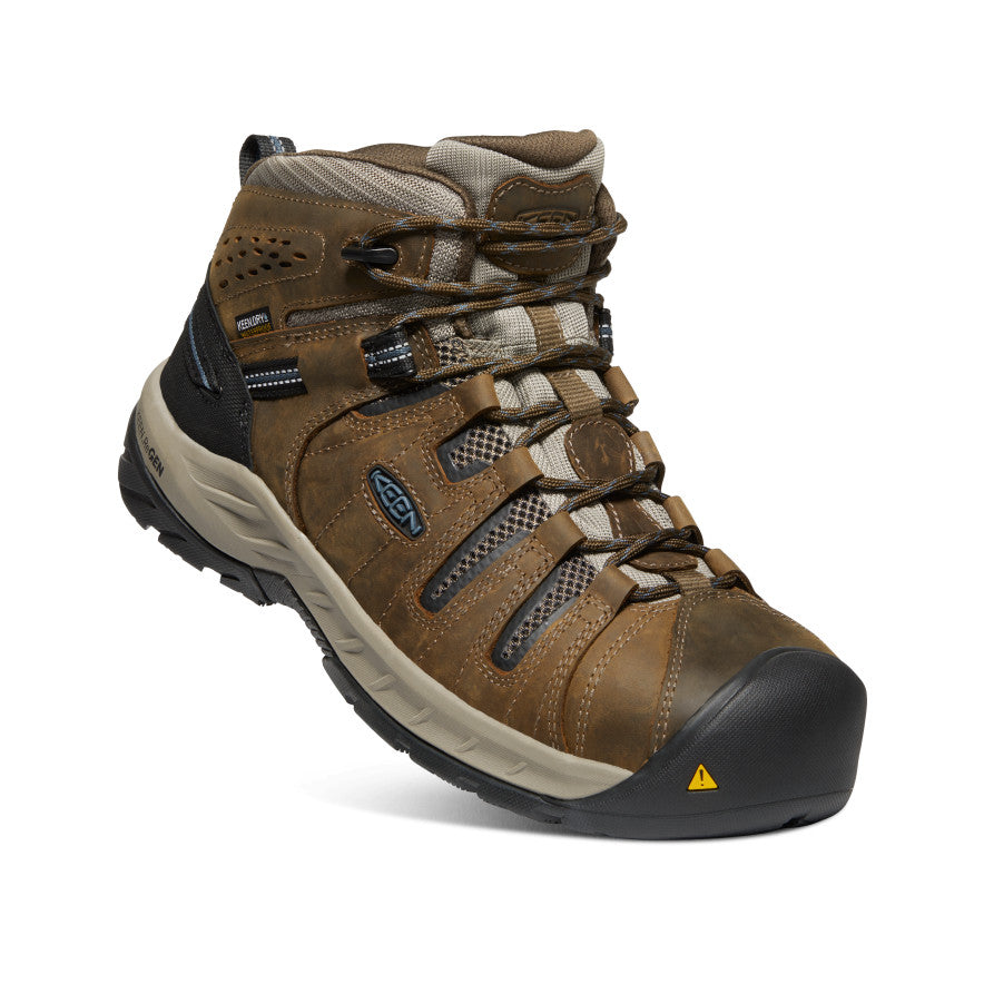 **Men's Flint II Waterproof Steel Toe Work Boots - Cascade Brown/Orion Blue - Durable Safety Boots for Construction, Hiking & Outdoor Work**