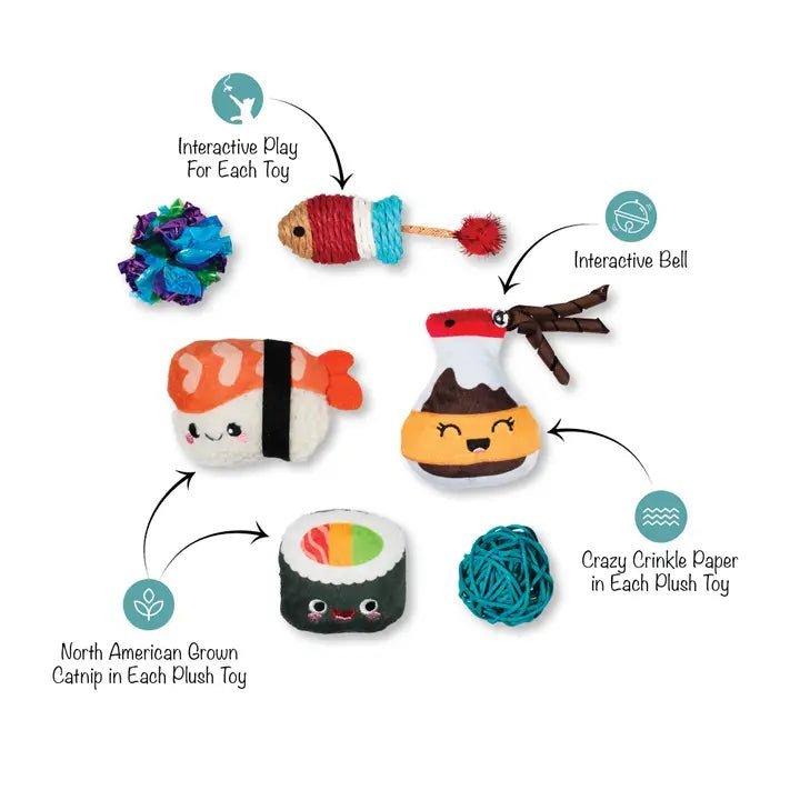 True Soymates Cat Toy Set of 6 - Natural Soy Fiber Catnip Toys for Indoor Cats - Perfect for Playtime, Training & Bonding with Your Feline Friend