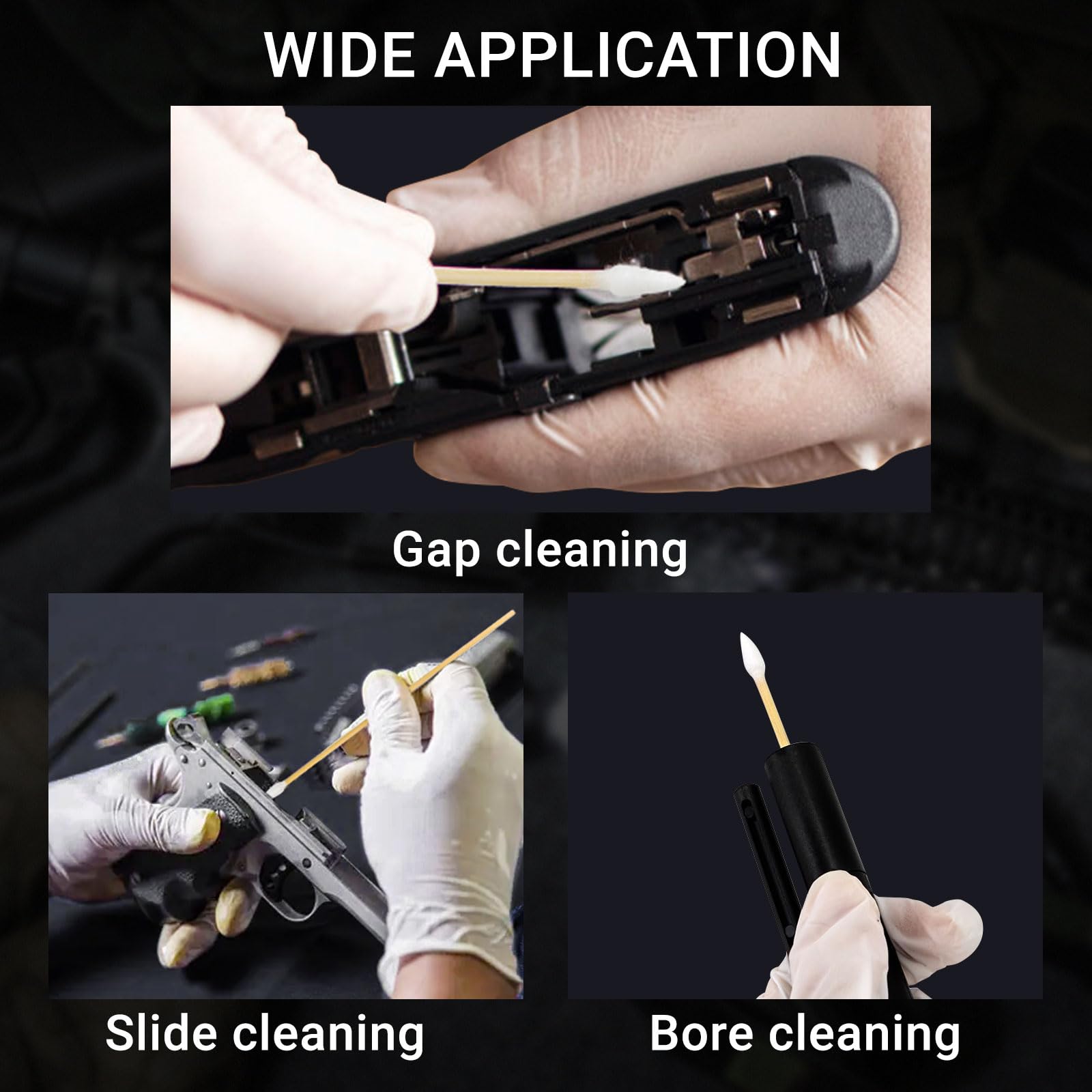 Premium Gun Cleaning Kit - 300 Lint-Free .22/.30/.45 Cal Gun Patches & 200 6