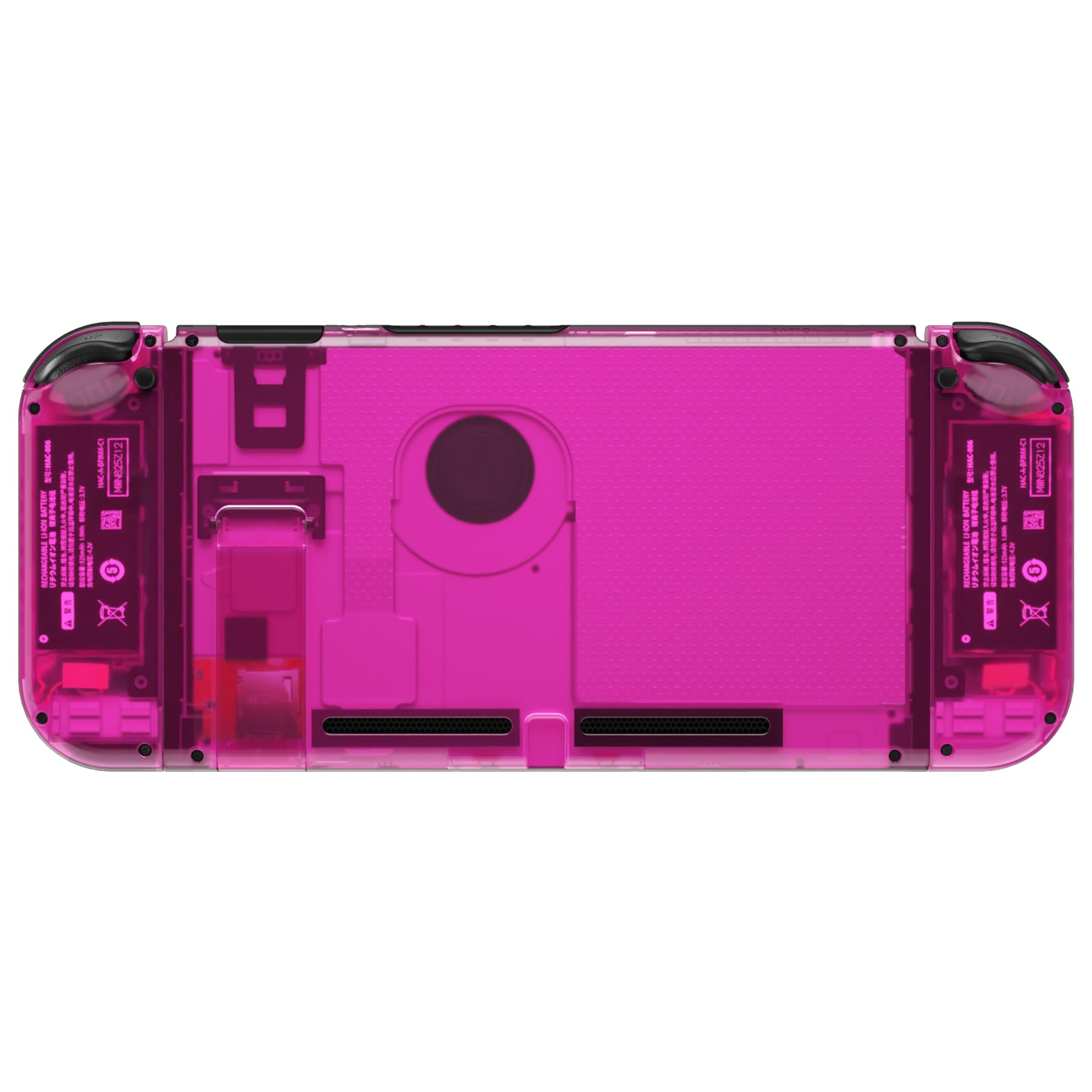 eXtremeRate Clear Candy Pink Back Plate & Full Button Set for Nintendo Switch & Joy-Con Controllers - DIY Replacement Shell for NS Console & Handheld Gaming - Perfect for Customization, Repair, and Gaming Enthusiasts
