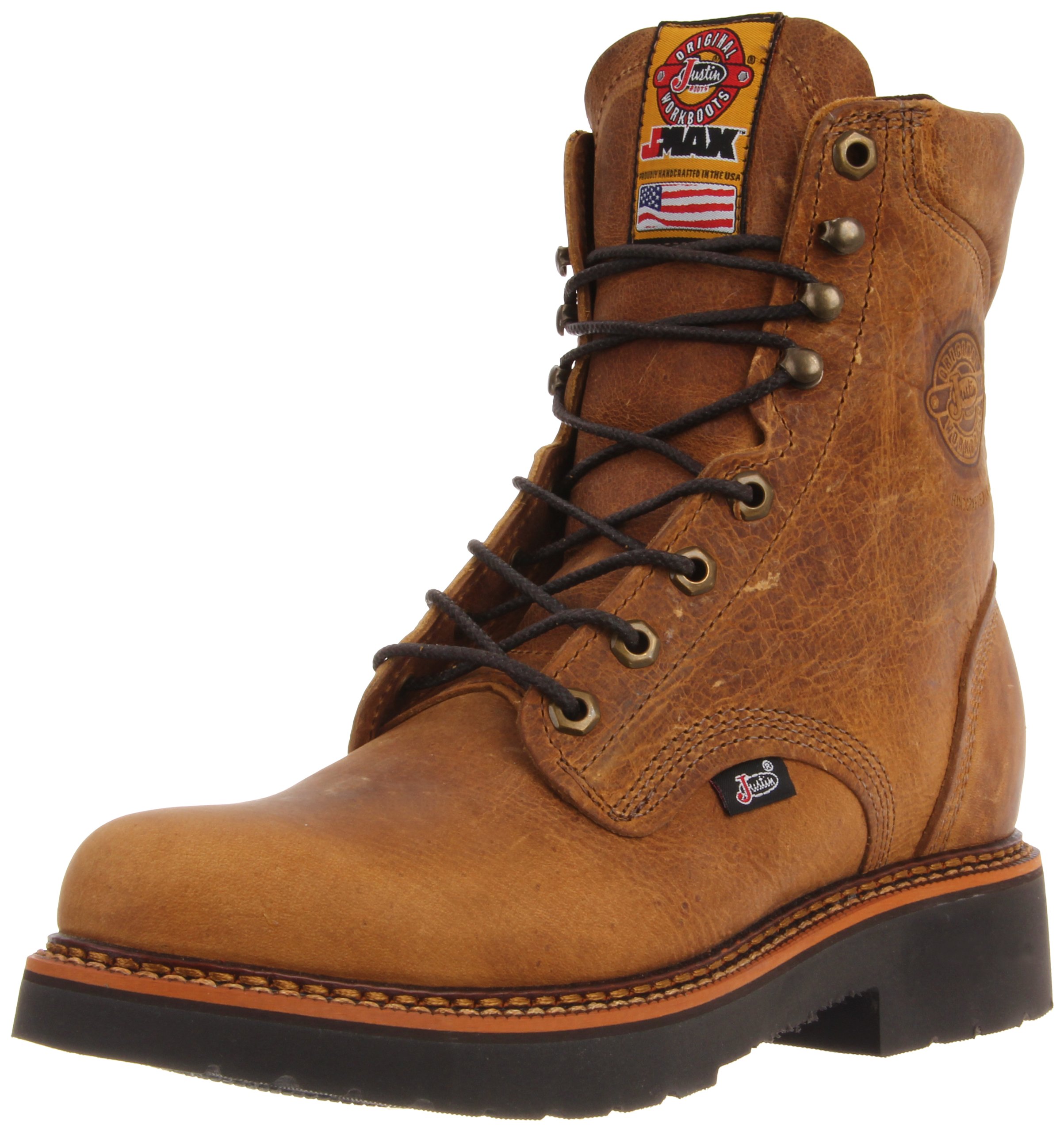 Justin Original Work Boots for Men - J-Max Steel Toe Work Boots with Slip Resistance & Comfort - Ideal for Construction, Warehouse & Outdoor Work