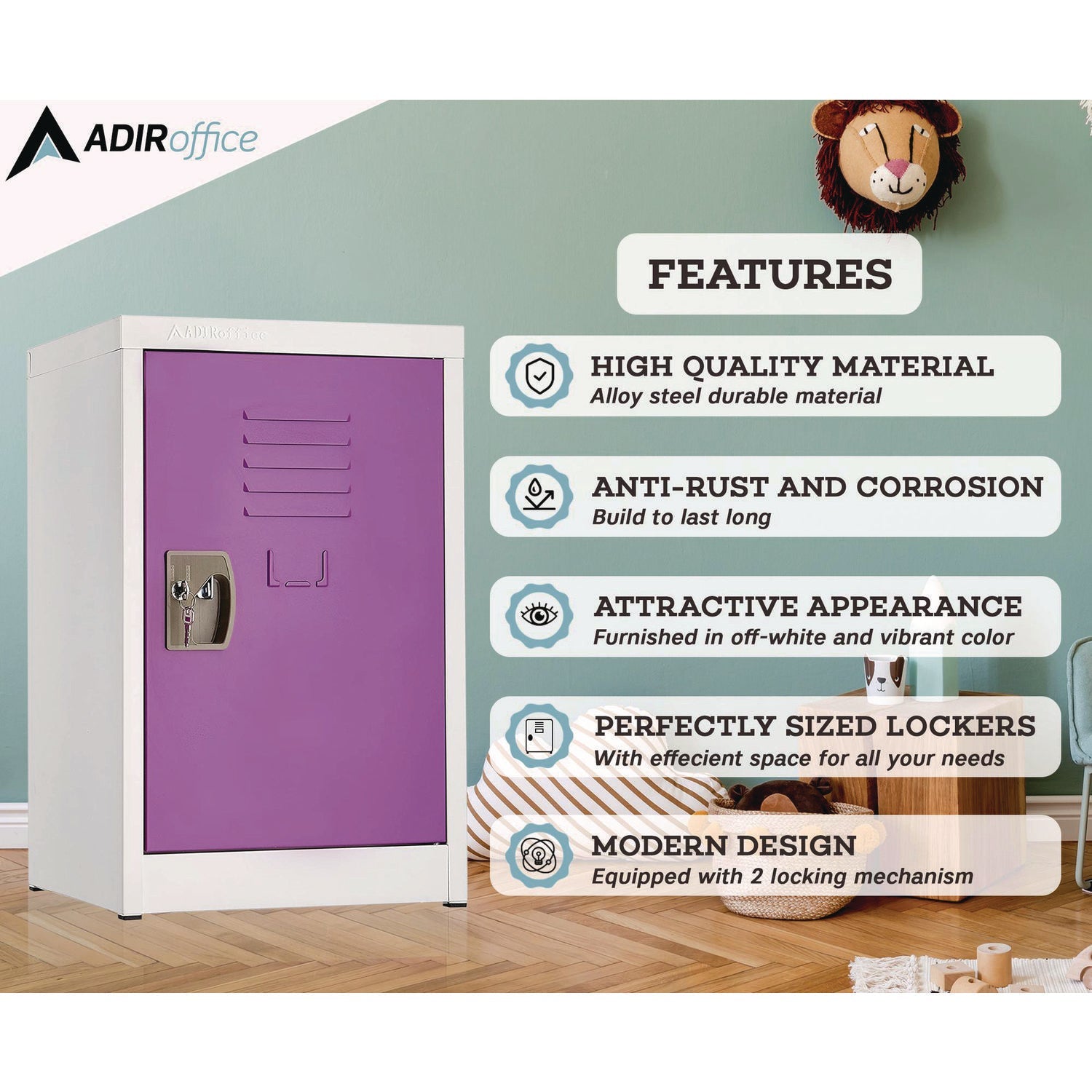 AdirOffice Steel Storage Locker - 1 Compartment, 15
