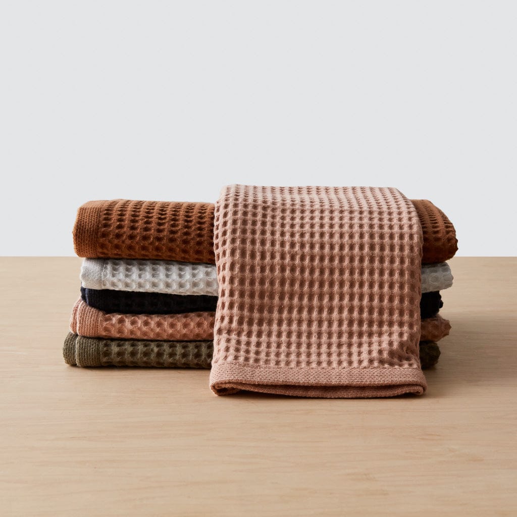 Mara Organic Waffle Towels Set - 100% Cotton Bath Towels, Soft & Absorbent - Perfect for Spa, Bathroom & Beach Use