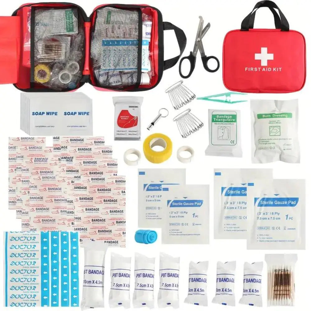 173-Piece Large First Aid Kit - Comprehensive Emergency Medical Supplies for Outdoor Adventures, Camping, Hiking & Home Safety Use | Perfect for Travel, Car, Workplace & Family Emergency Preparedness
