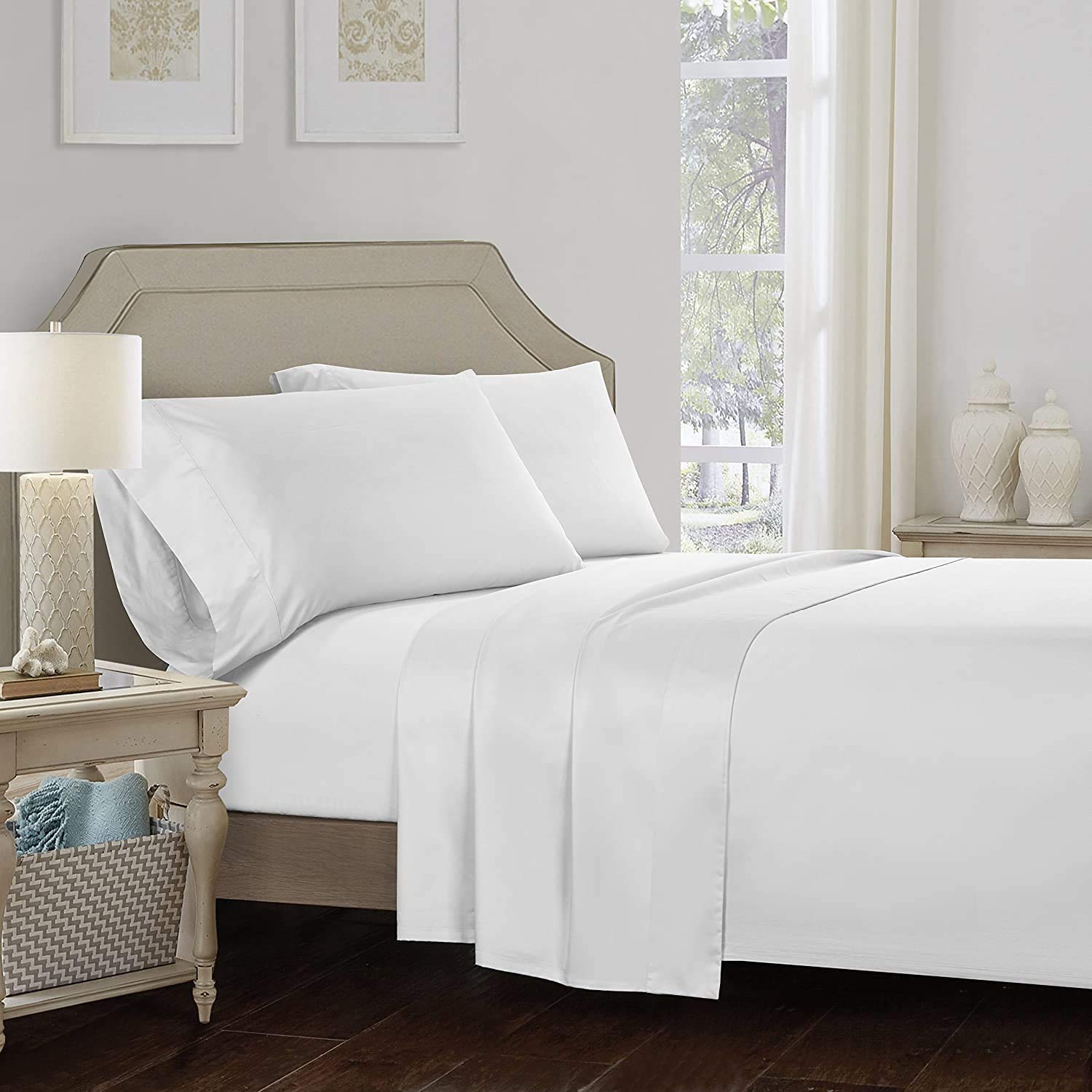 Luxury 600-Thread Count Egyptian Cotton 5-Piece Split King Adjustable Bed Sheet Set - Deep Pocket Fits 10-12