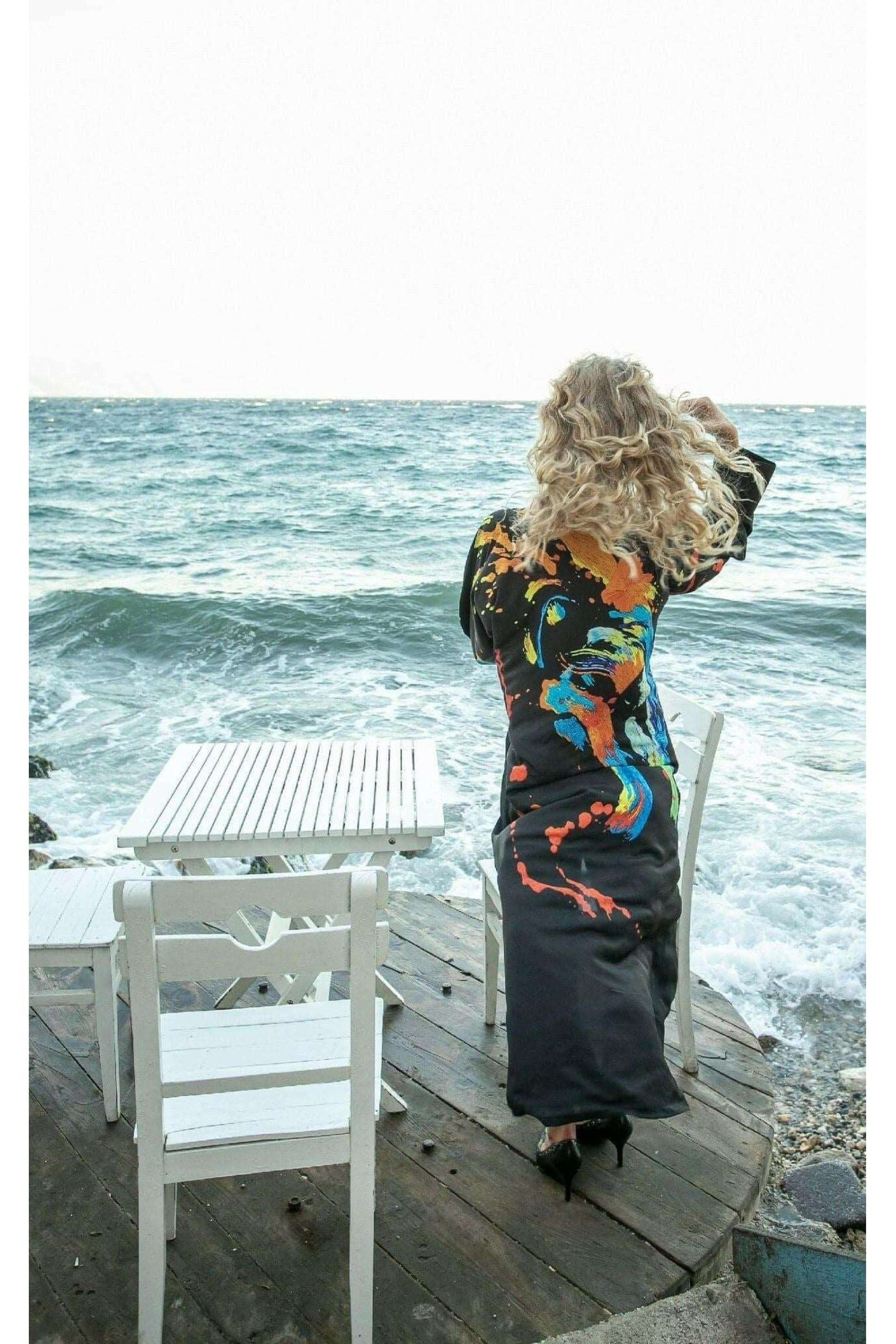 Gabi Open Front Kimono - Lightweight Floral Printed Cover Up for Women - Perfect for Beach, Pool, Yoga & Loungewear