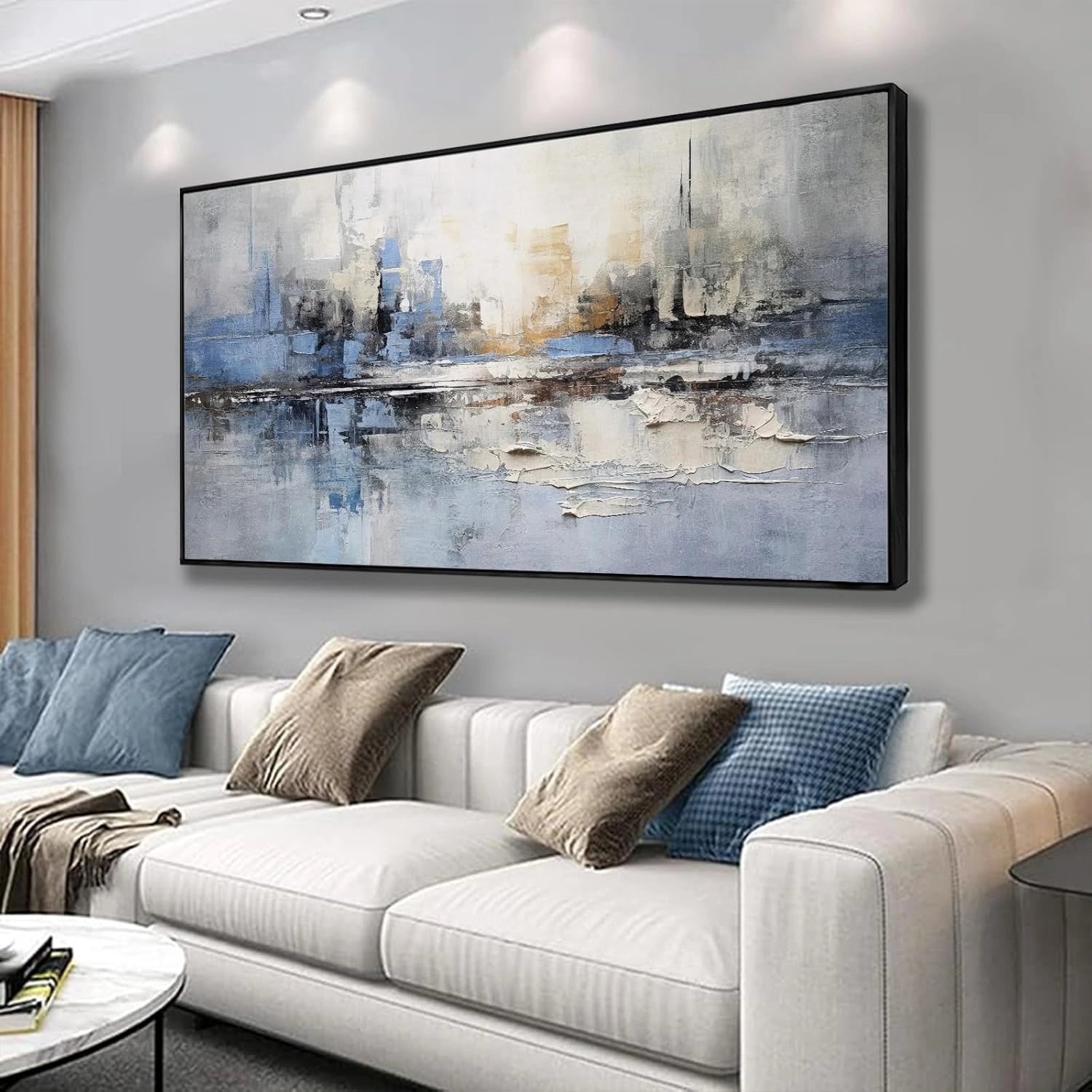 Abstract Painting #AB 343 - Modern Wall Art for Living Room, Bedroom & Office Decor - Handmade Canvas Artwork for Home & Gifts