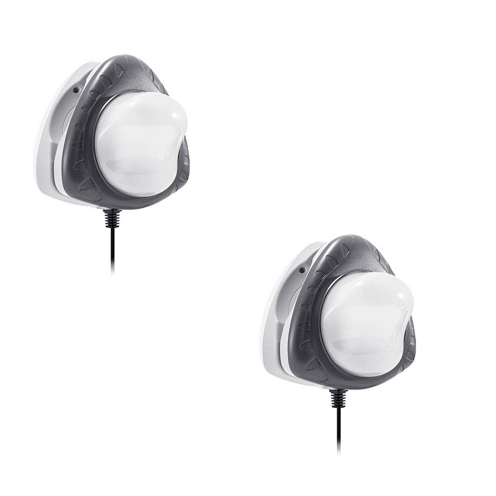 Intex Above Ground Underwater LED Magnetic Swimming Pool Wall Light (2 Pack) - Bright Waterproof Lights for Night Swimming, Backyard Pools & Outdoor Decor