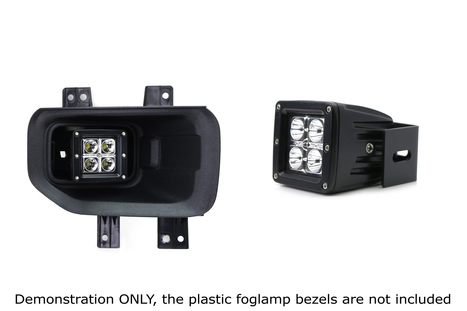 3 Inch 2x2 LED Pod Lights with Fog Light Opening Mount & Wiring Kit - Compatible with Ford F150 F250 F350 Trucks - Perfect for Off-Roading, Night Driving & Foggy Conditions