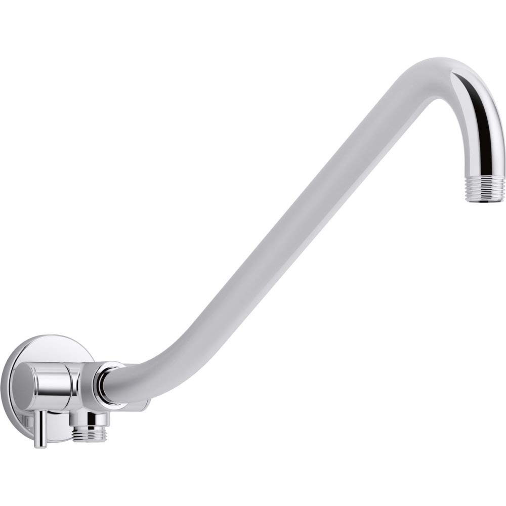 KOHLER Gooseneck Rain Shower Head with 3-Way Diverter - Luxury Bathroom Fixture for Spa-Like Shower Experience