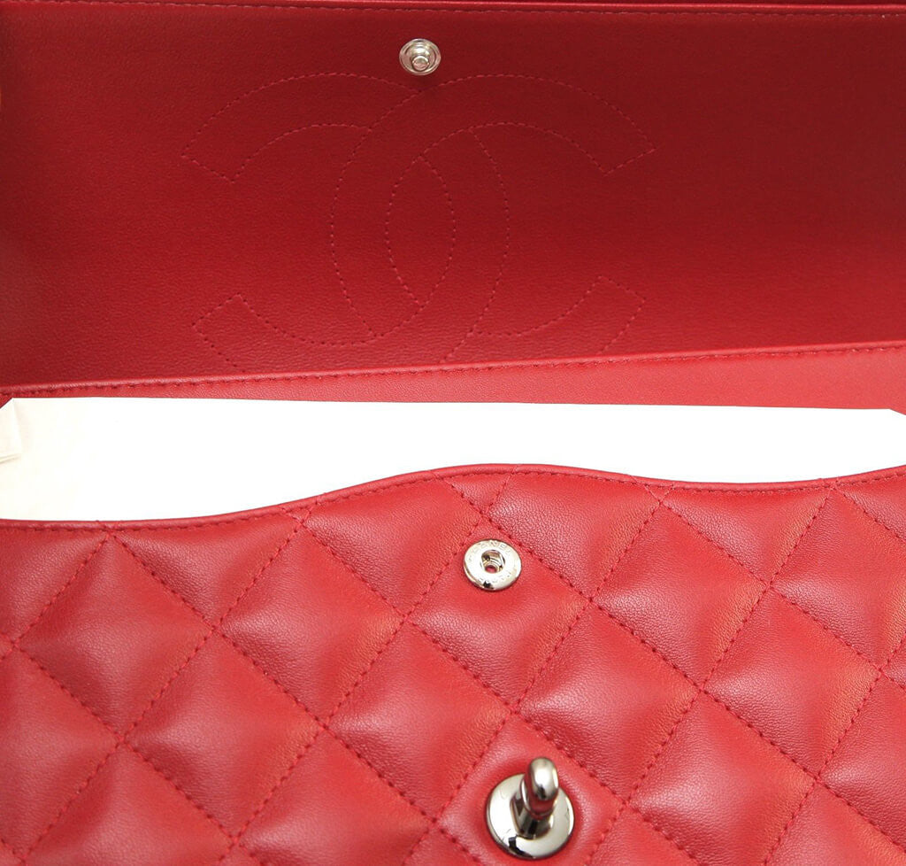Authentic Chanel Jumbo Double Flap Bag in Red with Ruthenium Hardware - Luxury Handbag for Women, Perfect for Parties, Date Nights & Special Occasions