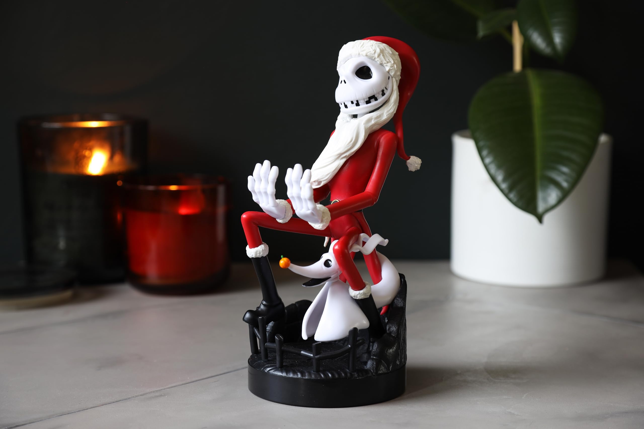 Premium Jack Skellington Gaming Cable Protector - Santa Claus Design for Headphones & USB Cables | Perfect for Gamers & Christmas Decor