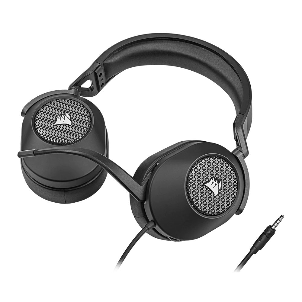 Corsair HS65 Surround Gaming Headset - 7.1 Dolby Audio, Noise Cancelling Mic, Memory Foam Earcups - Black | Perfect for PC, PS5, Xbox & Competitive Gaming