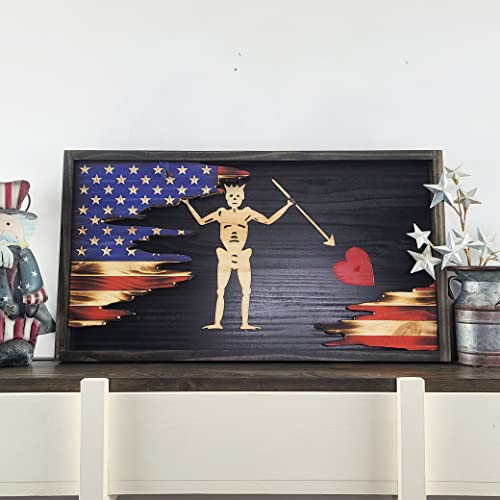 Blackbeard Layered American Flag - Large Patriotic Wall Decor for Home, Office & Outdoor Use | Perfect for 4th of July, Memorial Day & Veterans Day Celebrations