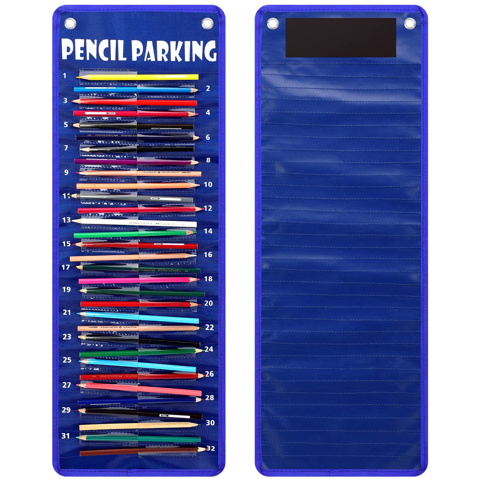 Sabary Pencil Holder Organizer - Magnetic Pocket Chart for Classroom & Home Schooling