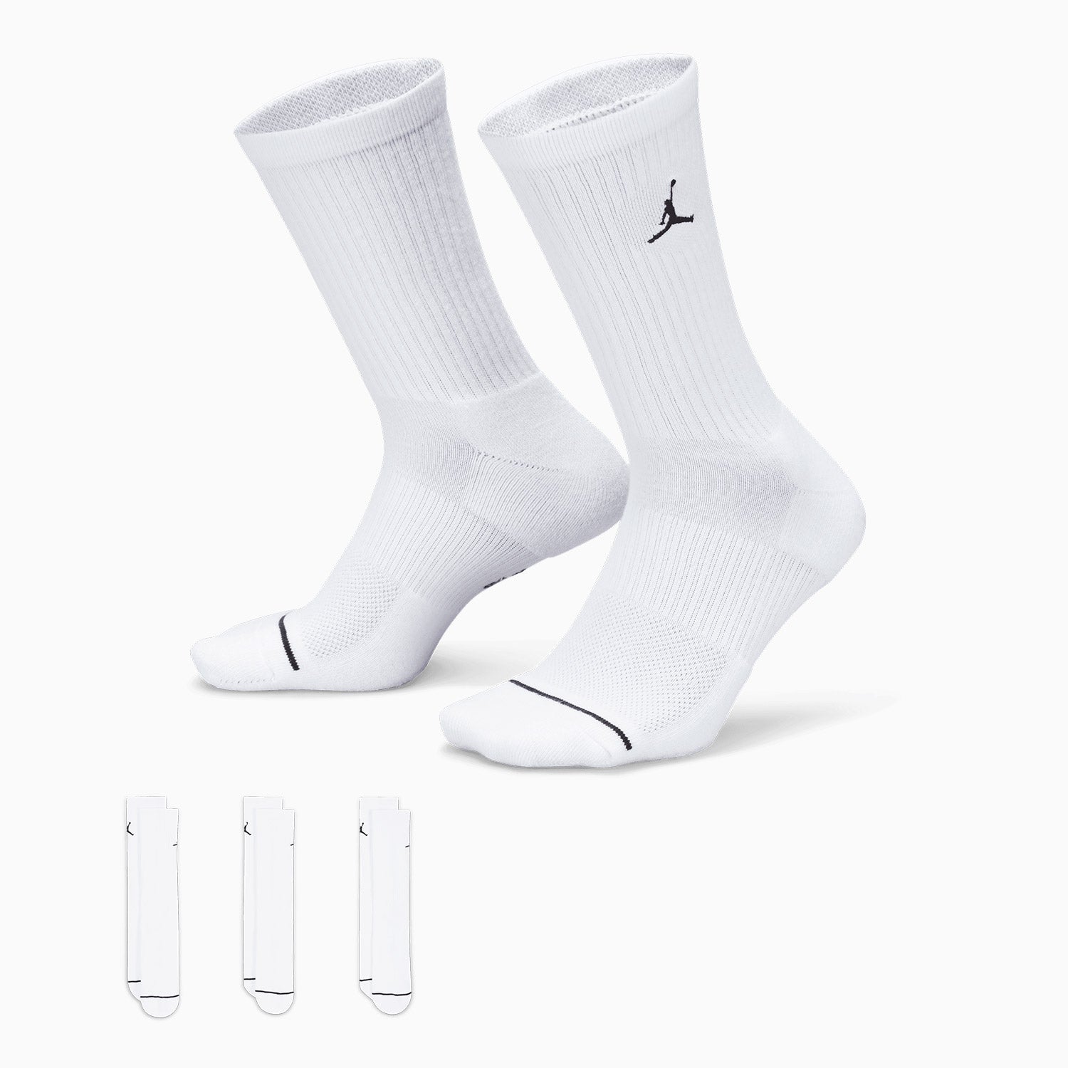 Jordan Everyday Crew Socks (3 Pairs) - Comfortable Athletic Socks for Men & Women - Perfect for Basketball, Running & Casual Wear