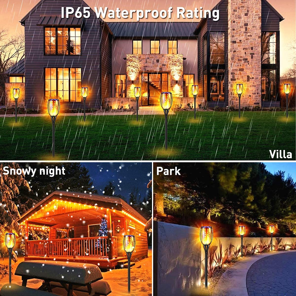 8-Pack Upgraded Solar Torch Lights - 28
