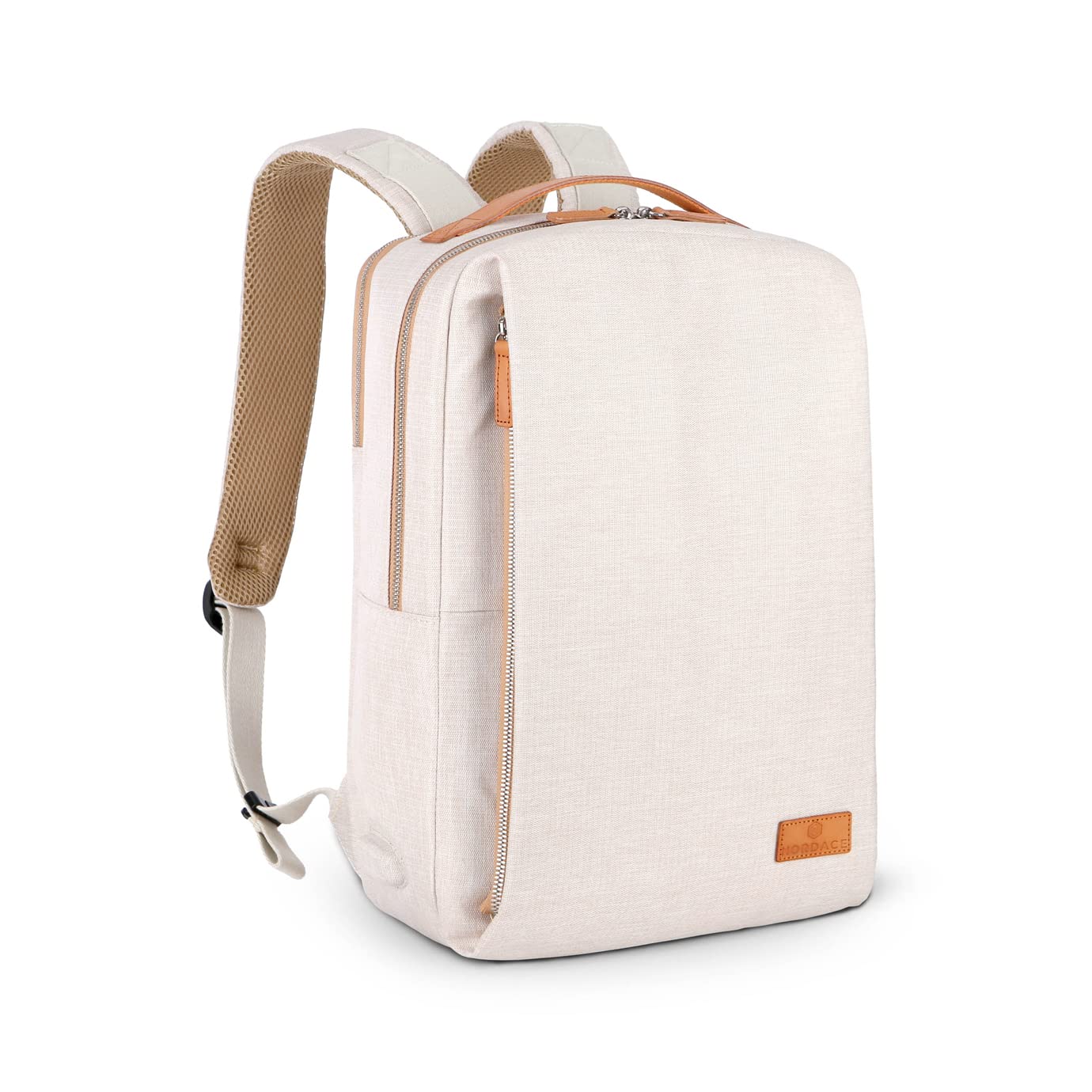 Nordace Siena Smart Backpack with USB Charging Port - 15.6 Inch Laptop Backpack for Men & Women, 19L Lightweight Travel Backpack for Work, School, Commuting & Everyday Use (Beige) | Durable & Water-Resistant