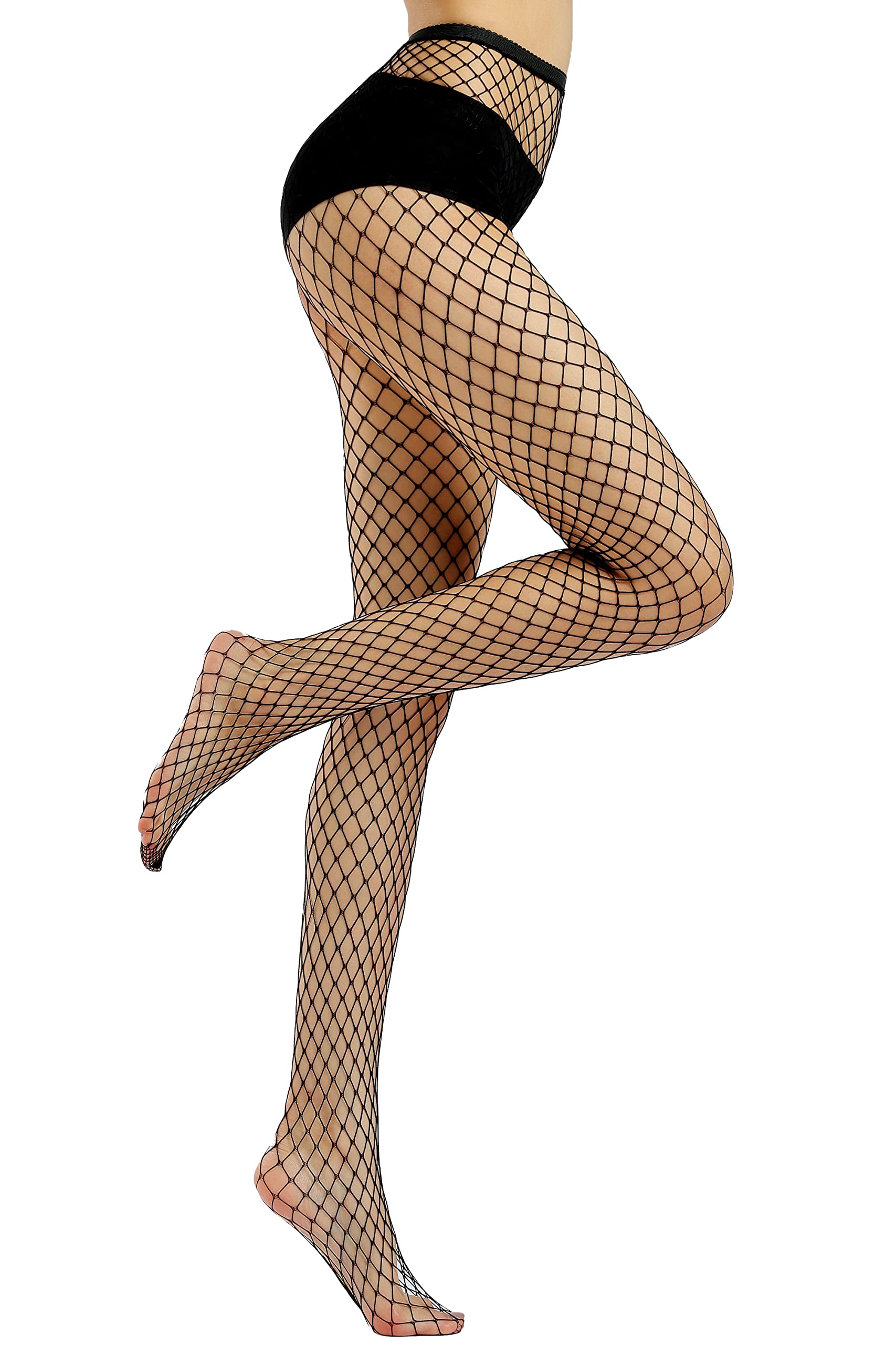 AOUN&HOUN Women's Fishnet Stockings - Thigh High Pantyhose, High Waist Sexy Tights for Halloween, Cosplay & Night Out