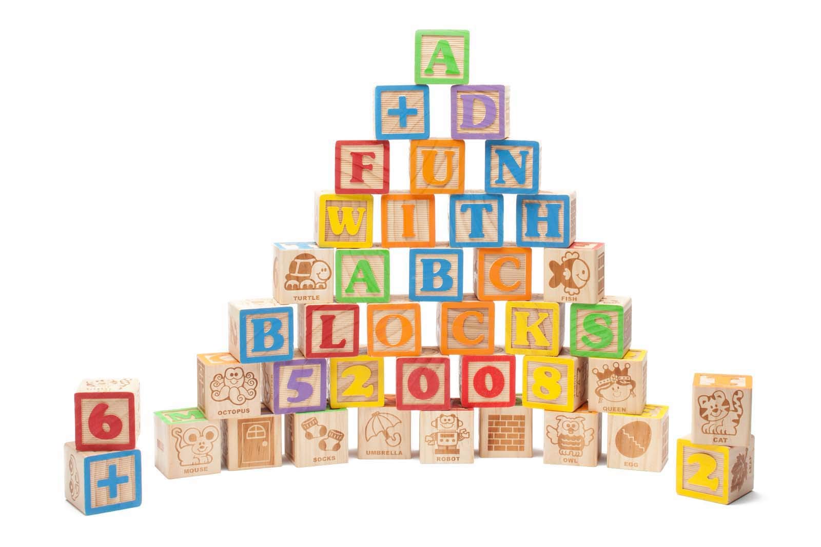 Jumbo Wooden ABC Blocks for Toddlers - 40Pcs Alphabet & Number Learning Toys for Baby Shower & Early Education