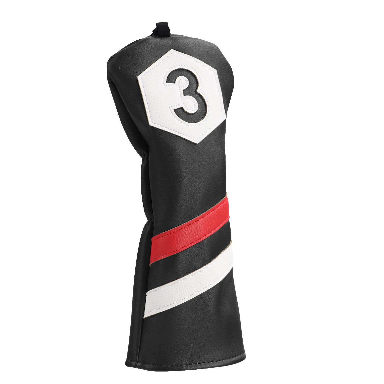 BIG TEETH Golf Club Headcover - 460cc Driver & Fairway Hybrid Head Cover with Classic Stripes | Protective Club Cover for Woods & Drivers | Perfect for Golf Course, Driving Range & Club Storage