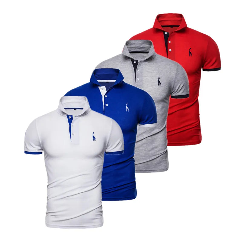 4 Pack Men's Slim Fit Embroidery Polo Shirts - Breathable Short Sleeve Casual & Business Shirts for Summer | Office Wear, Golf Outings & Social Events