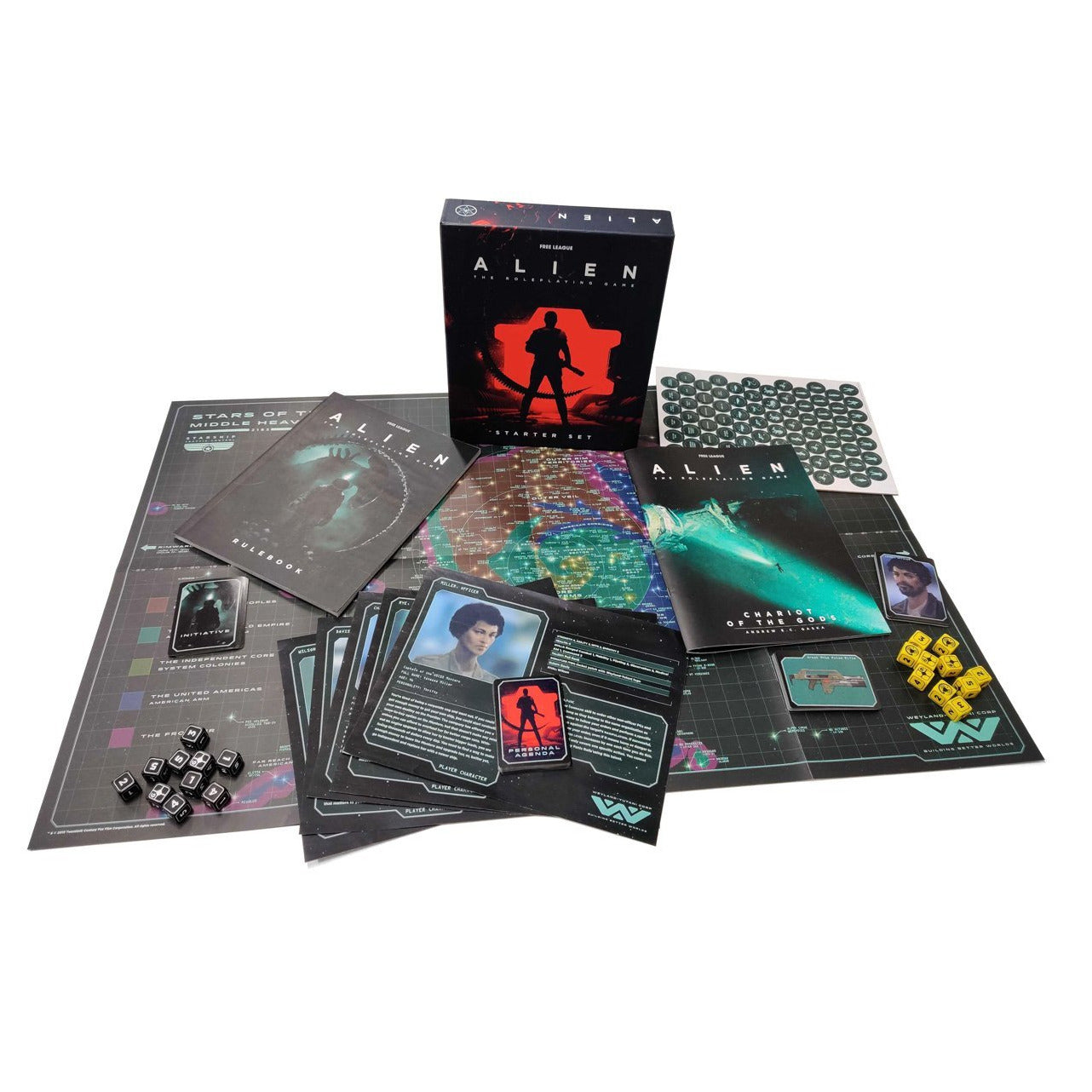Alien RPG Starter Set - Core Rulebook, Dice, and Adventure for Tabletop Roleplaying | Perfect for Sci-Fi Gaming Nights with Friends